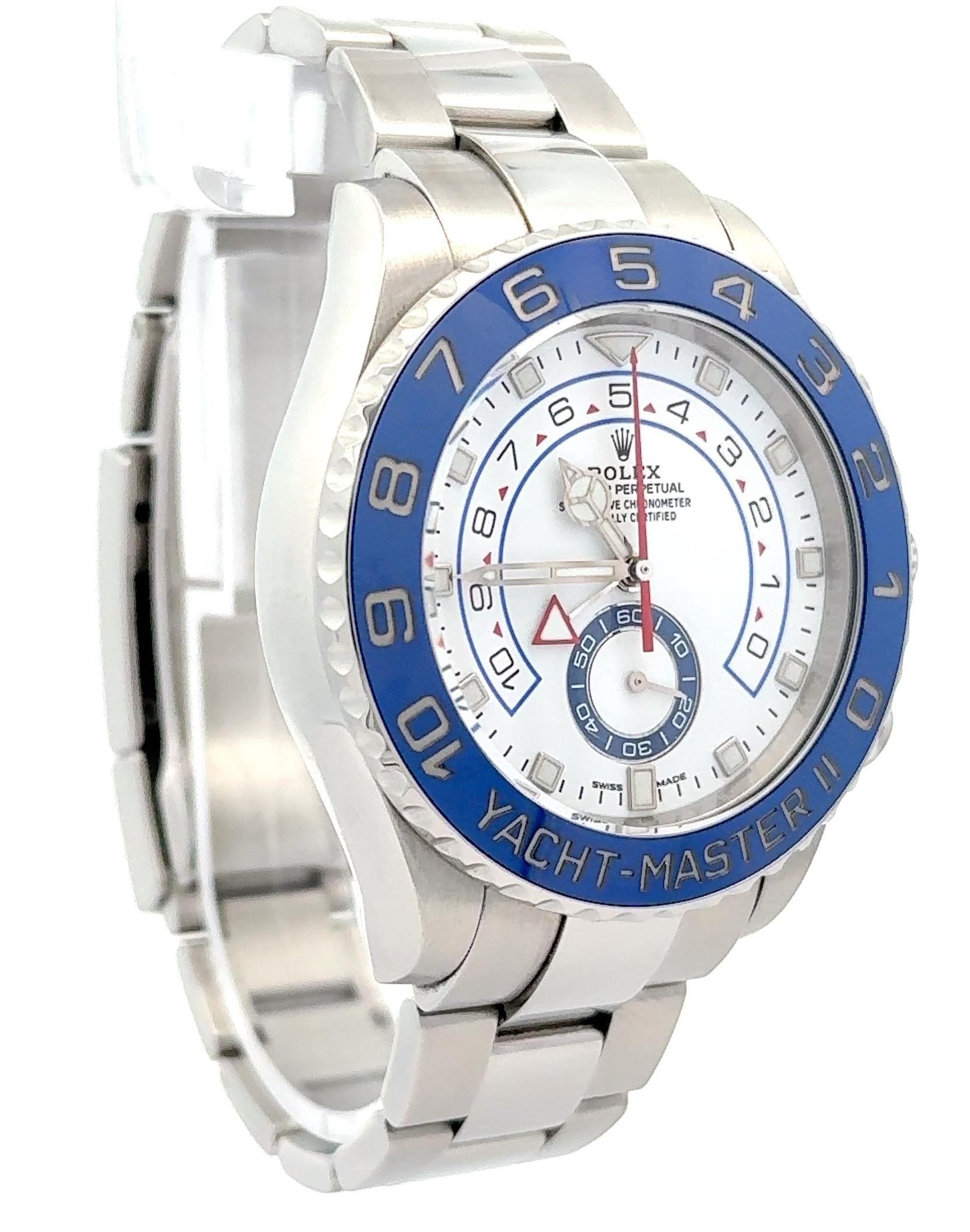 Rolex 2019 Yacht-Master II 116680 44mm White Dial Stainless Watch w/ Card