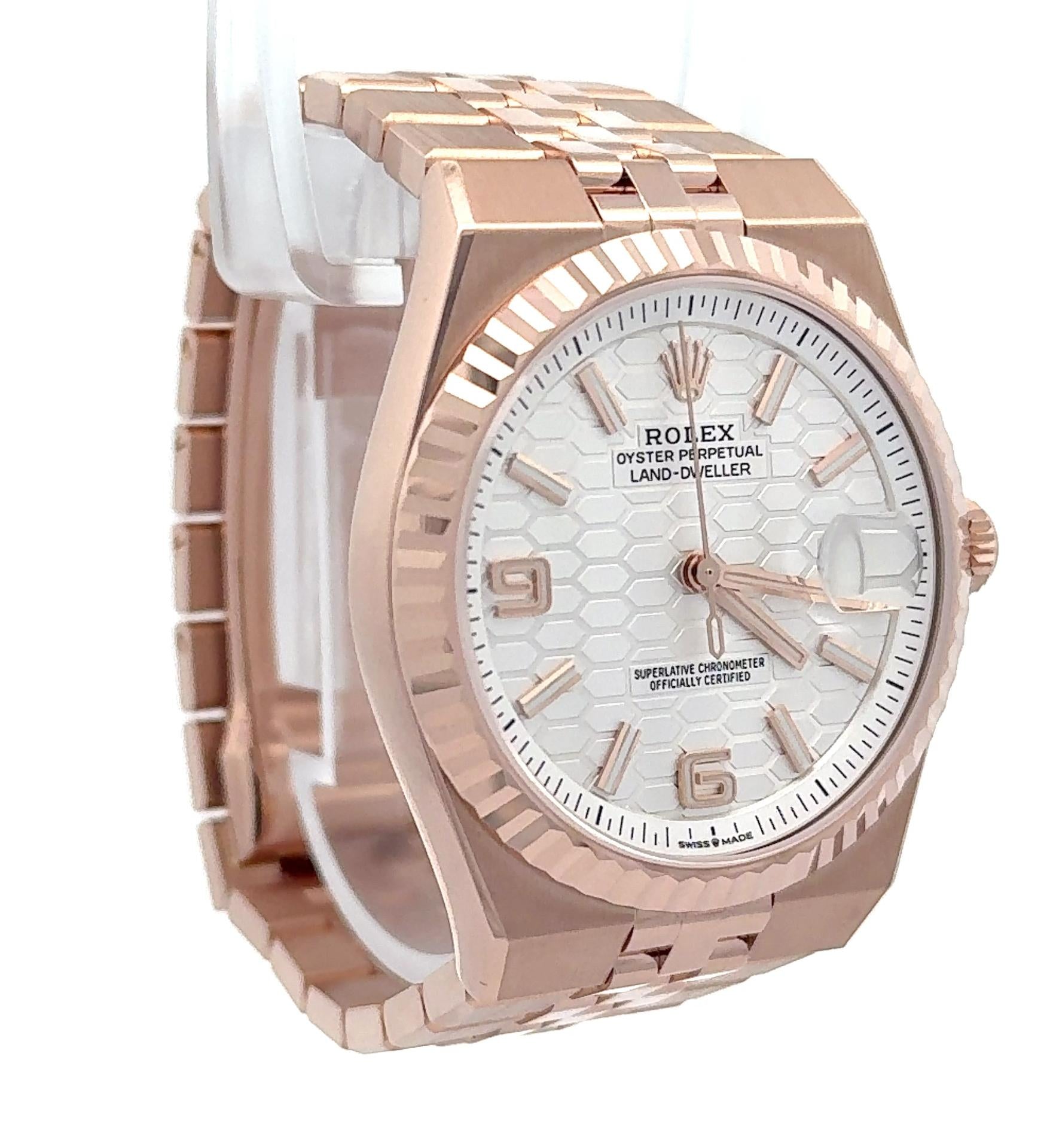 Rolex 2025 Land Dweller - 127335 18k Rose Gold 40mm White Dial Watch w/ FULL SET