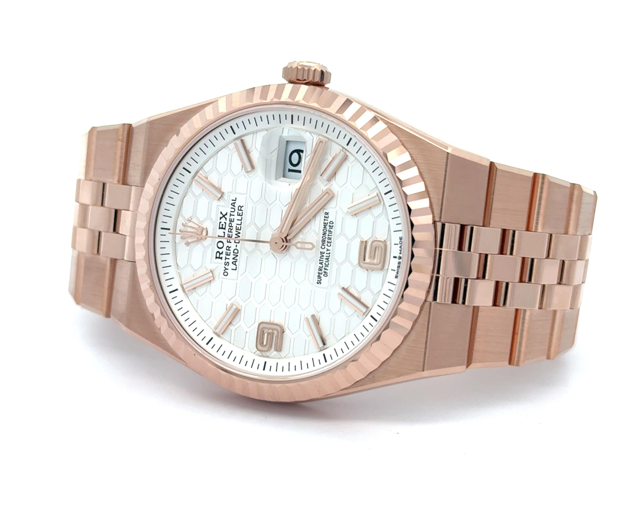 Rolex 2025 Land Dweller - 127335 18k Rose Gold 40mm White Dial Watch w/ FULL SET