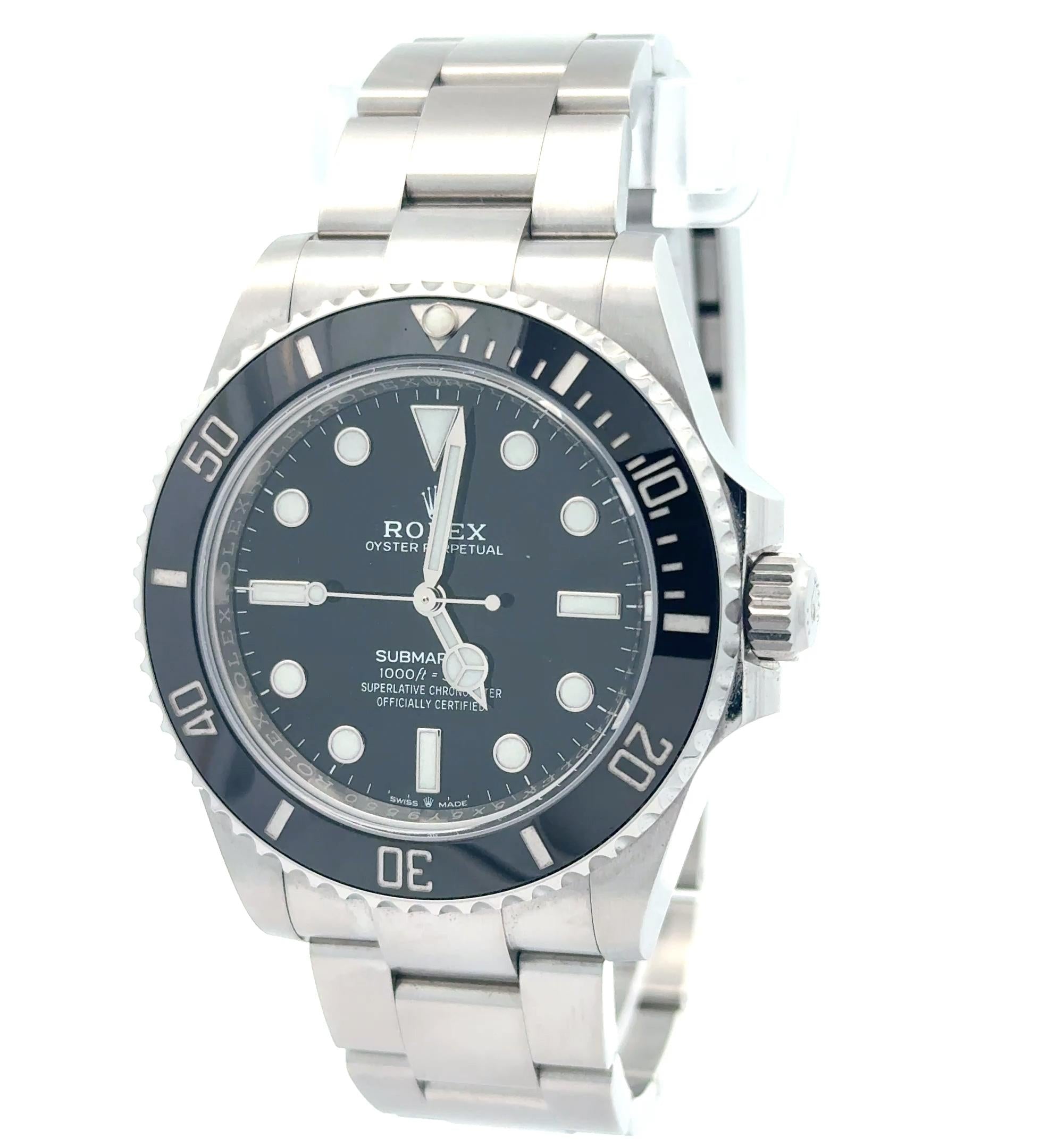 Rolex 2021 Submariner No Date 124060 Stainless Steel 41mm Watch w/ Card and Box