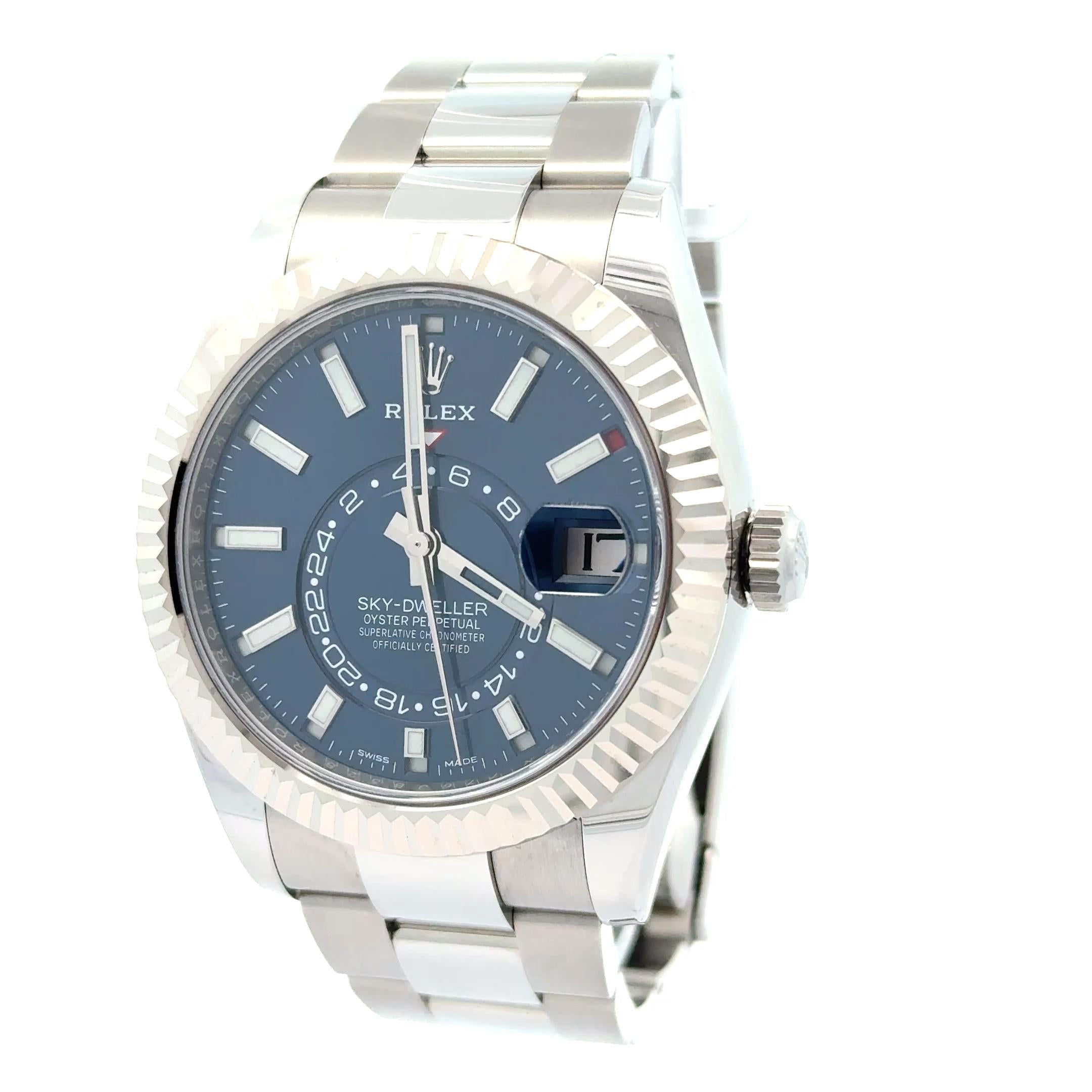 Rolex 2020 Sky-Dweller 326934 Stainless Blue Dial Watch w/ Box and Papers