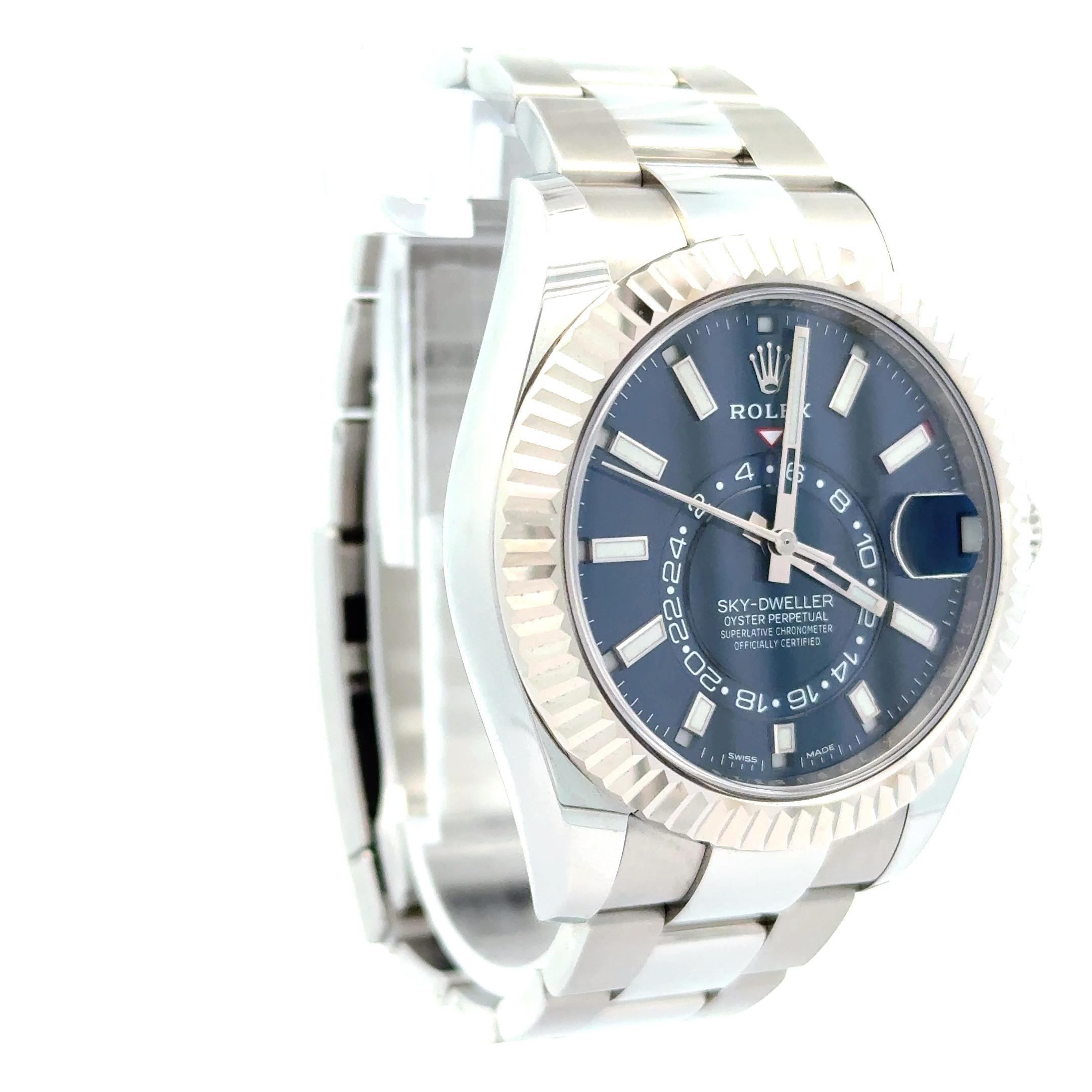 Rolex 2020 Sky-Dweller 326934 Stainless Blue Dial Watch w/ Box and Papers