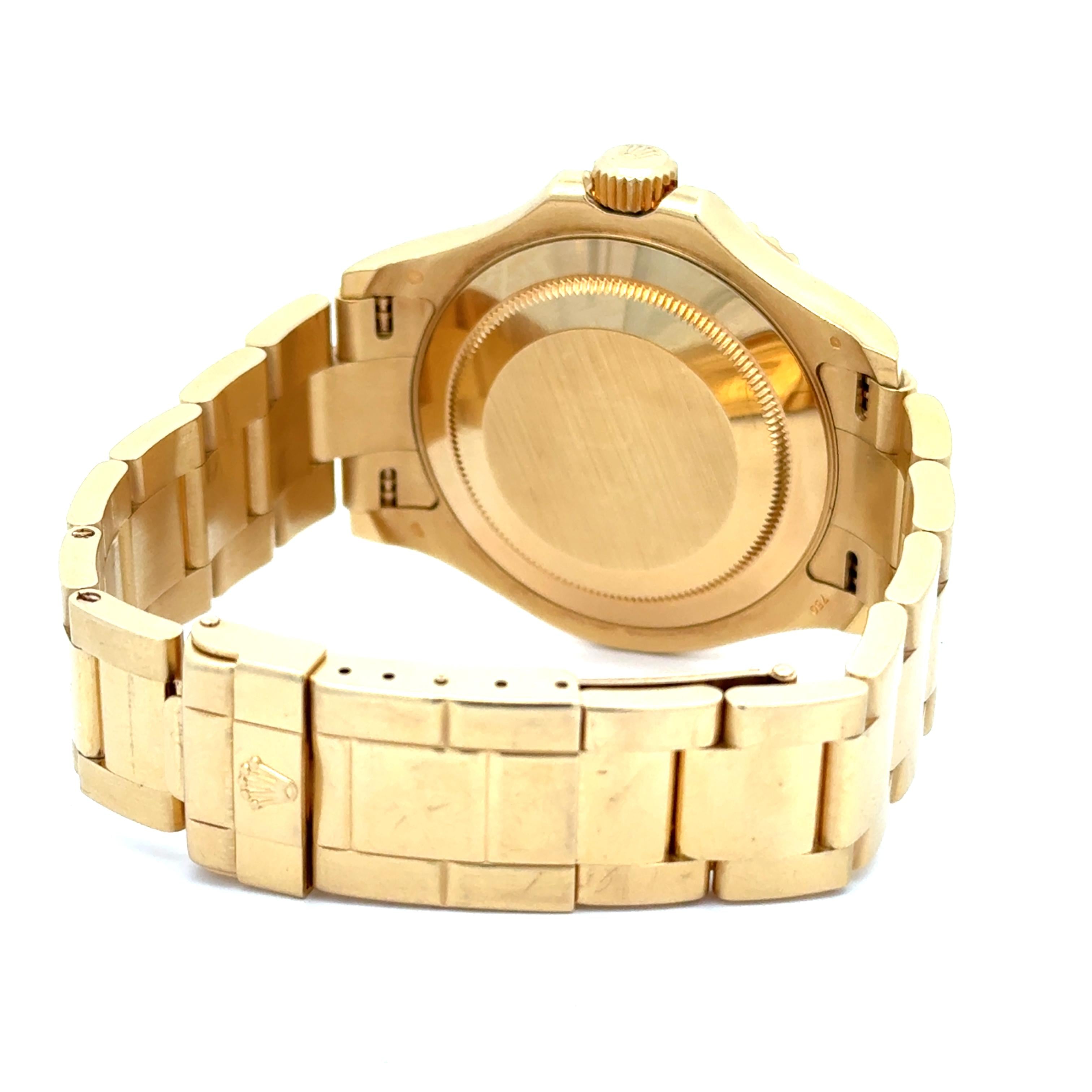 Rolex 2012 Yacht-Master 16628 Yellow Gold Champagne Dial Wrist Watch w/ Papers