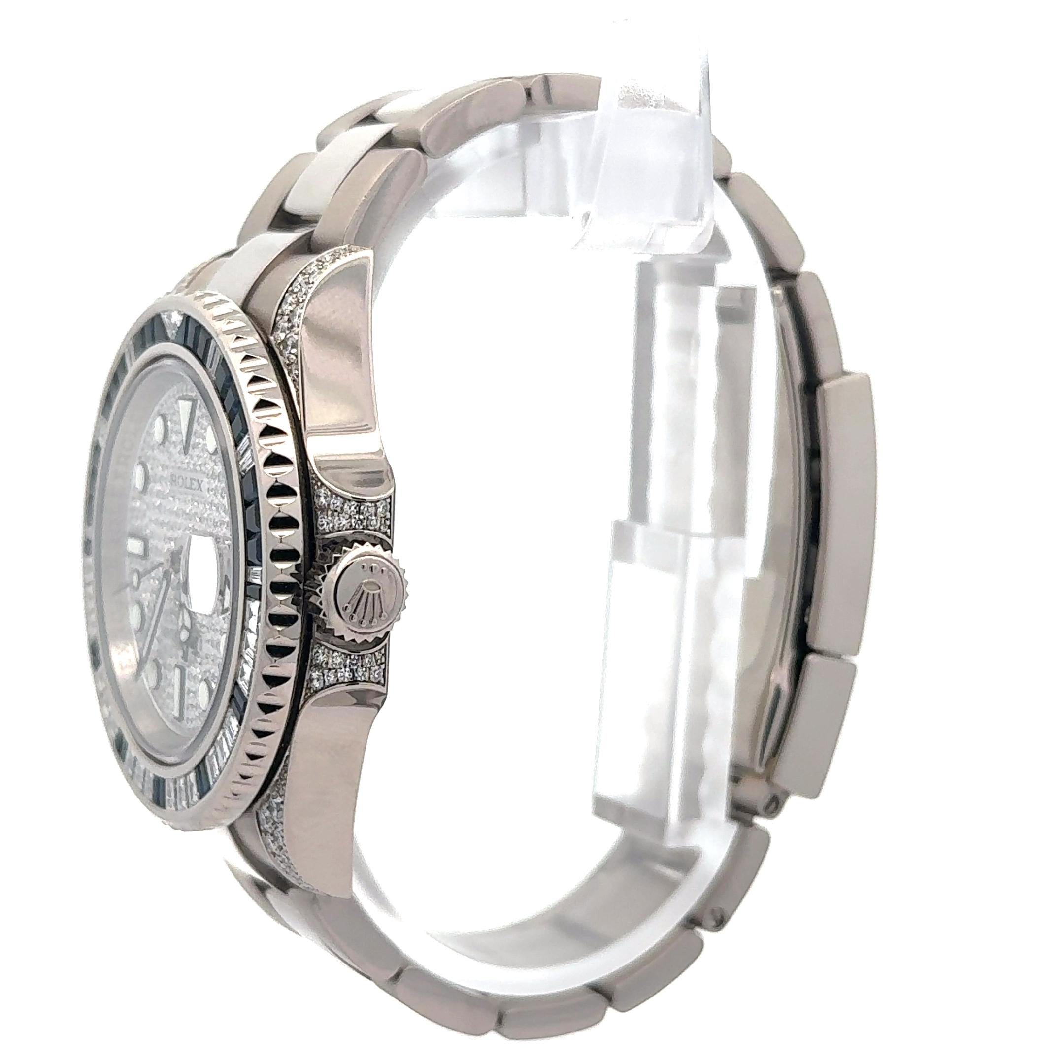 Rolex GMT-Master II 116759SA White Gold 40mm Diamond/Sapphire Bezel Wrist Watch