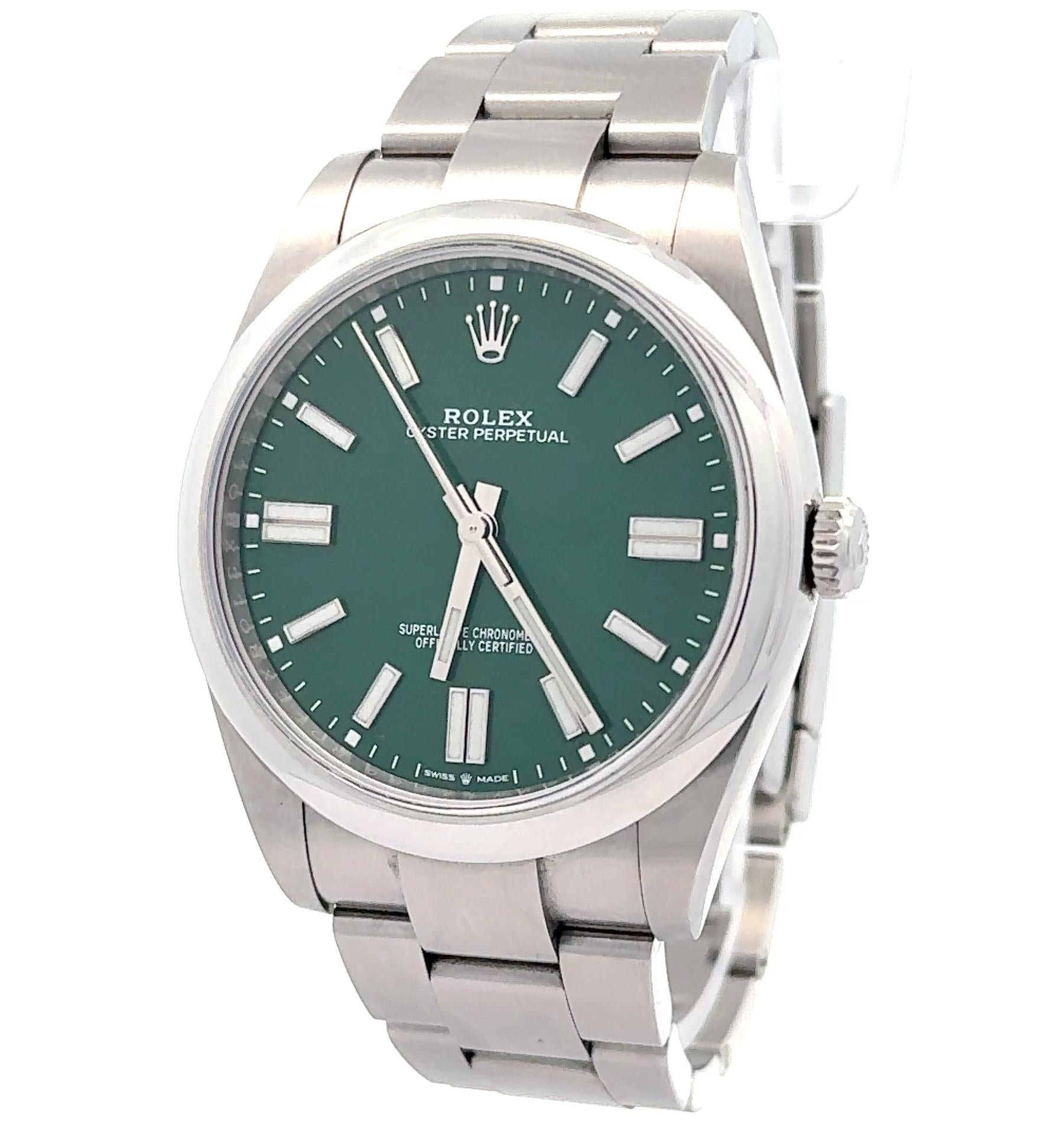 Rolex 2022 Oyster Perpetual 124300 Green Dial 41mm Watch w/ Box and Papers