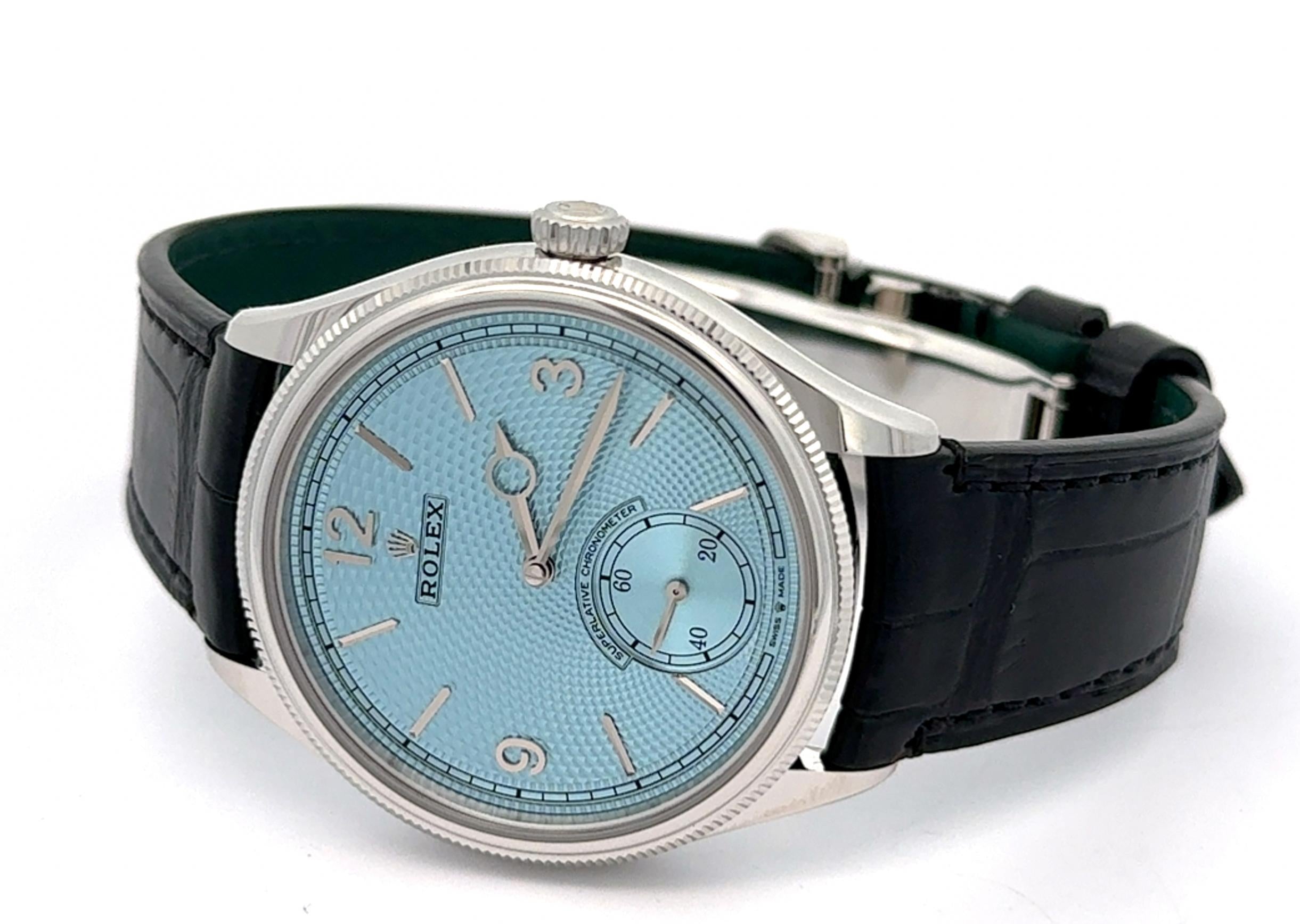 Rolex 2025 1908 Ref: 52506 39mm Platinum Ice Blue Dial Watch w/ FULL SET