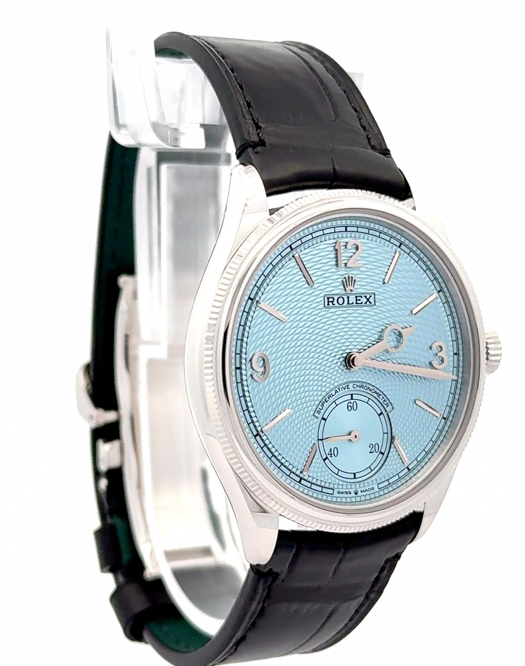 Rolex 2025 1908 Ref: 52506 39mm Platinum Ice Blue Dial Watch w/ FULL SET