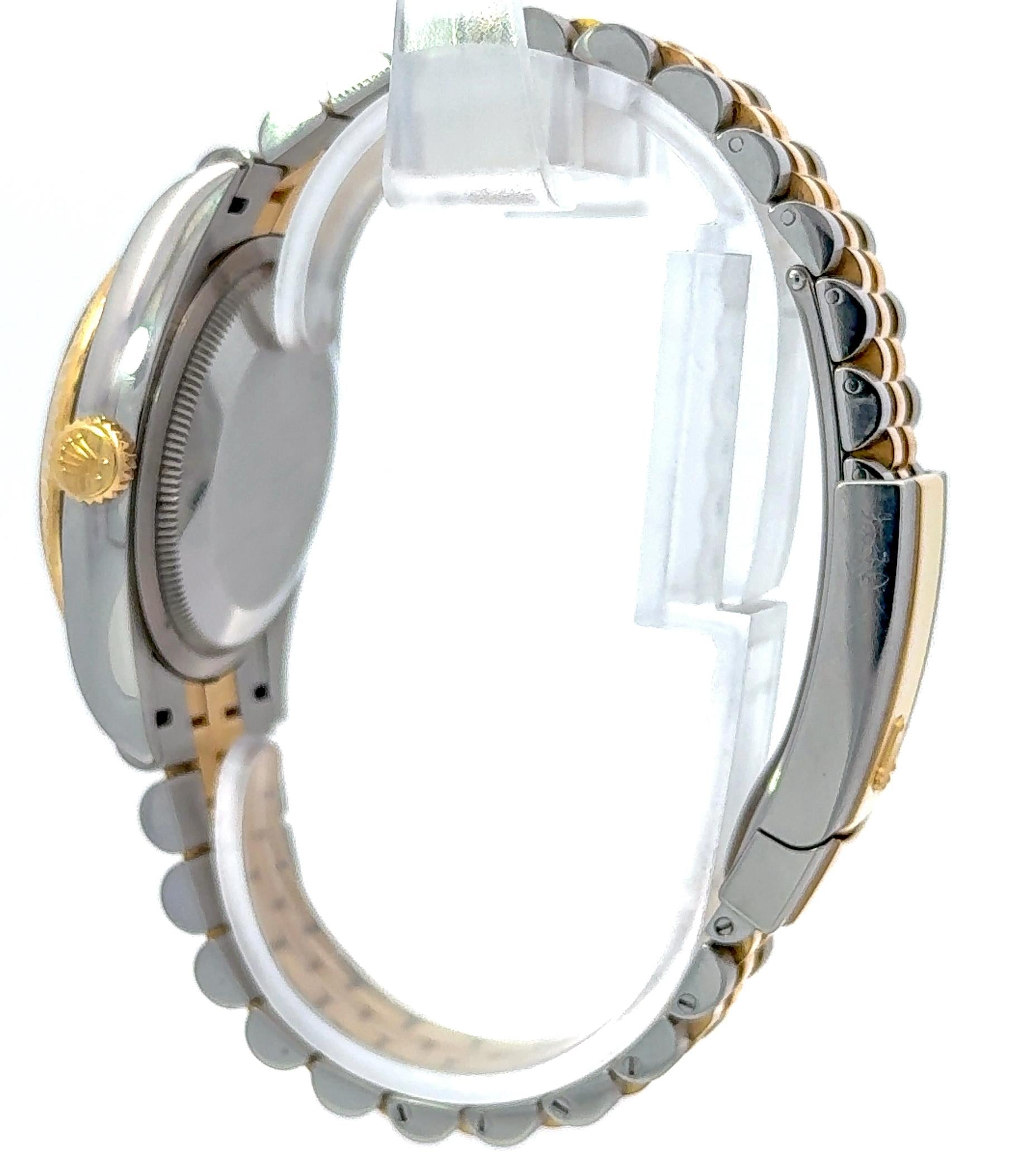 Rolex 2025 Datejust Two Tone 36mm Jubilee Green Roman Diamond Dial Watch