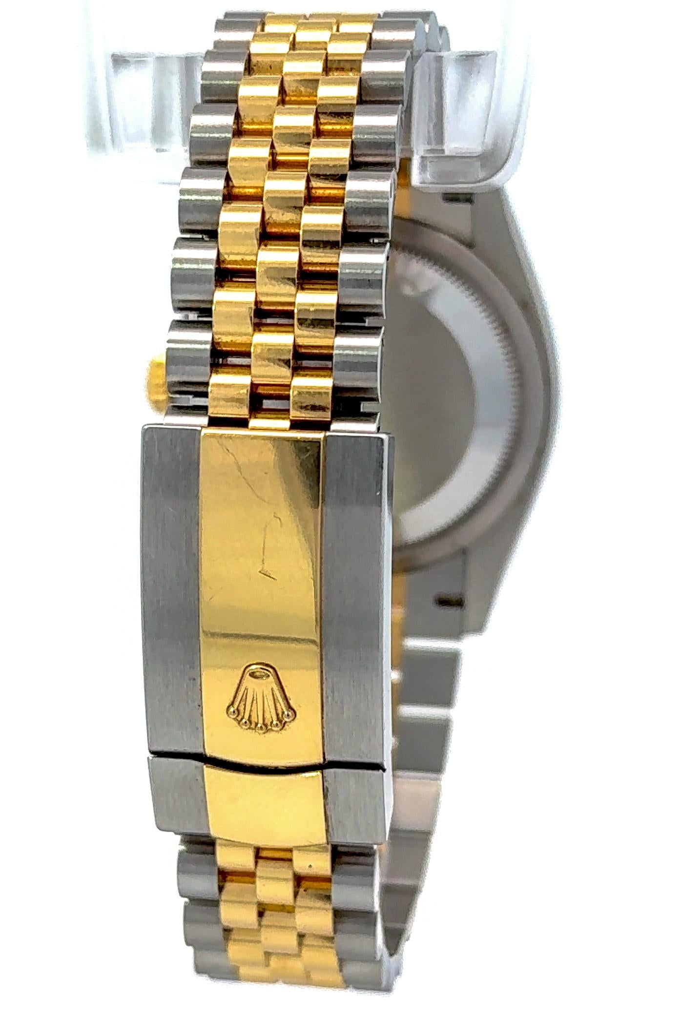 Rolex 2025 Datejust Two Tone 36mm Jubilee Green Roman Diamond Dial Watch