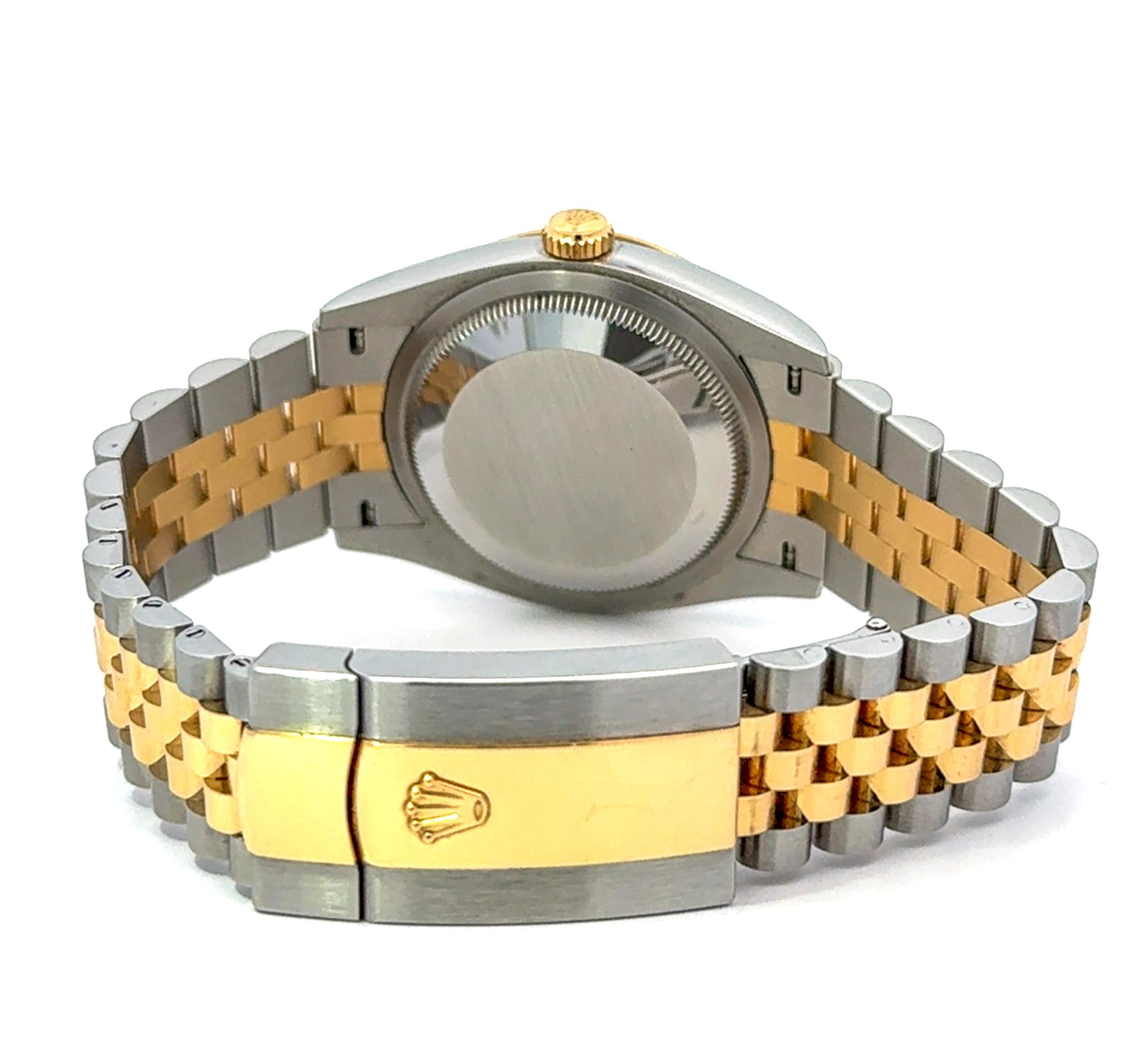 Rolex 2025 Datejust Two Tone 36mm Jubilee Green Roman Diamond Dial Watch