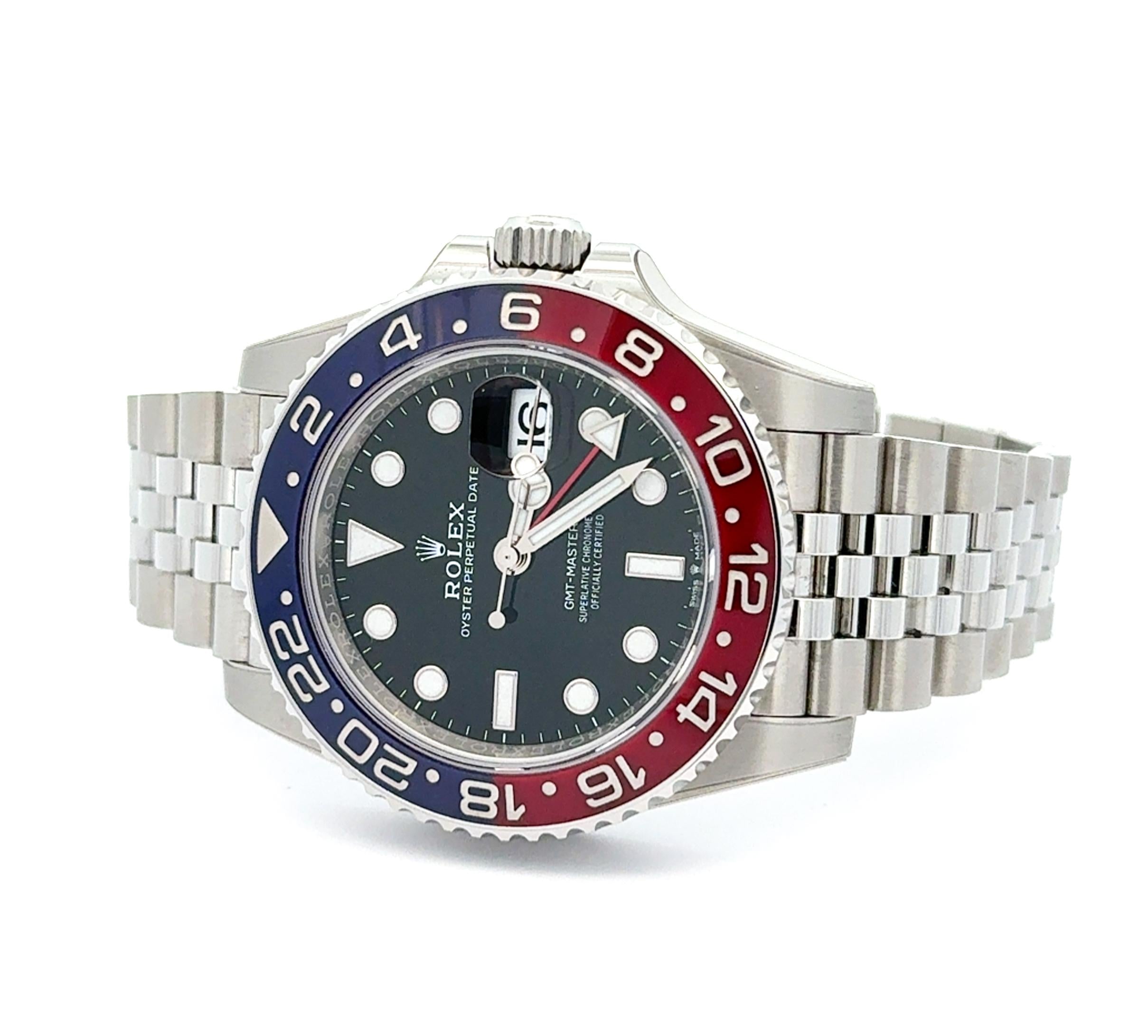 Rolex 2022 GMT-Master II 126710BLRO Stainless Jubilee Watch w/ Box and Papers
