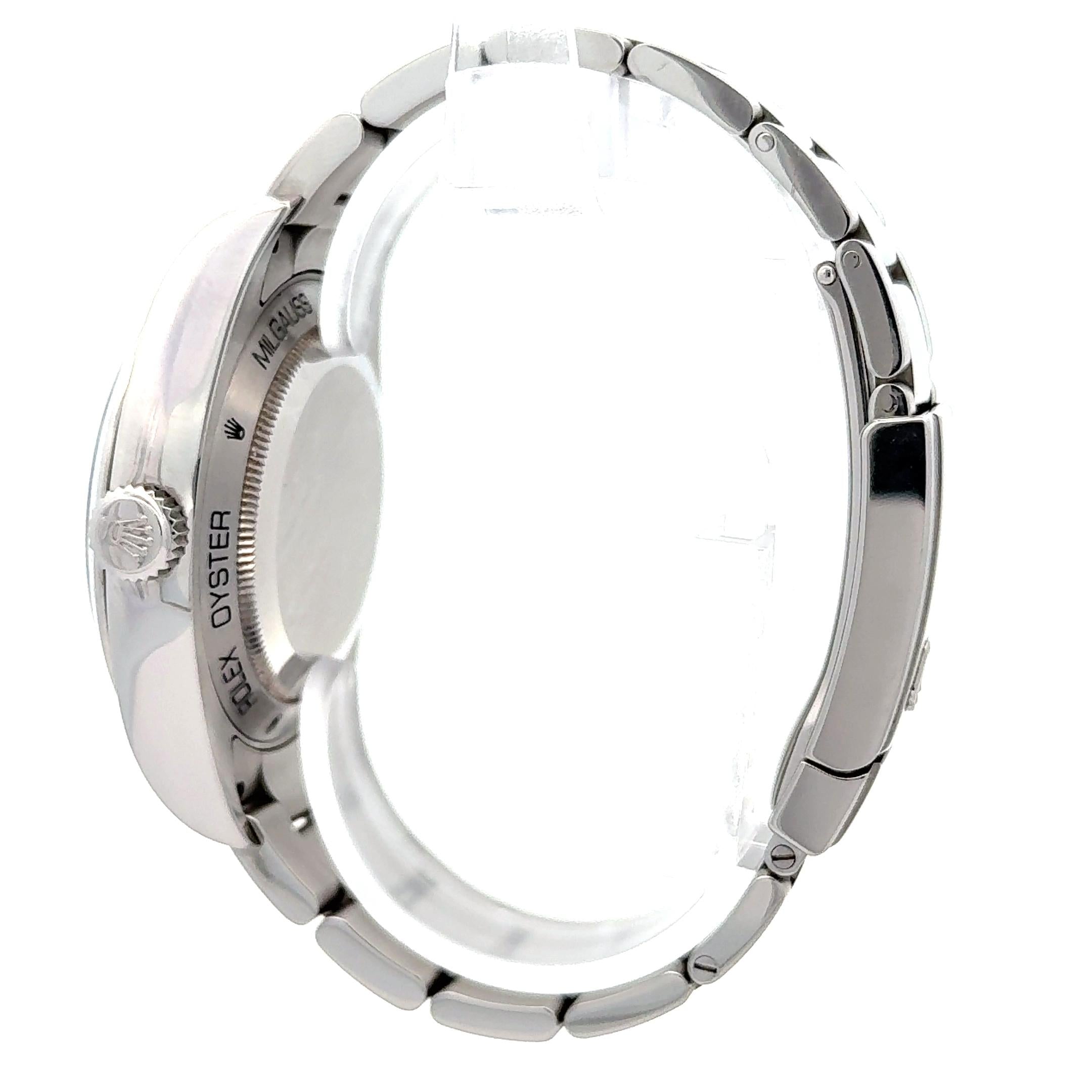 Rolex 2008 Milgauss 116400 Stainless Steel White Dial Watch w/ Box and Papers