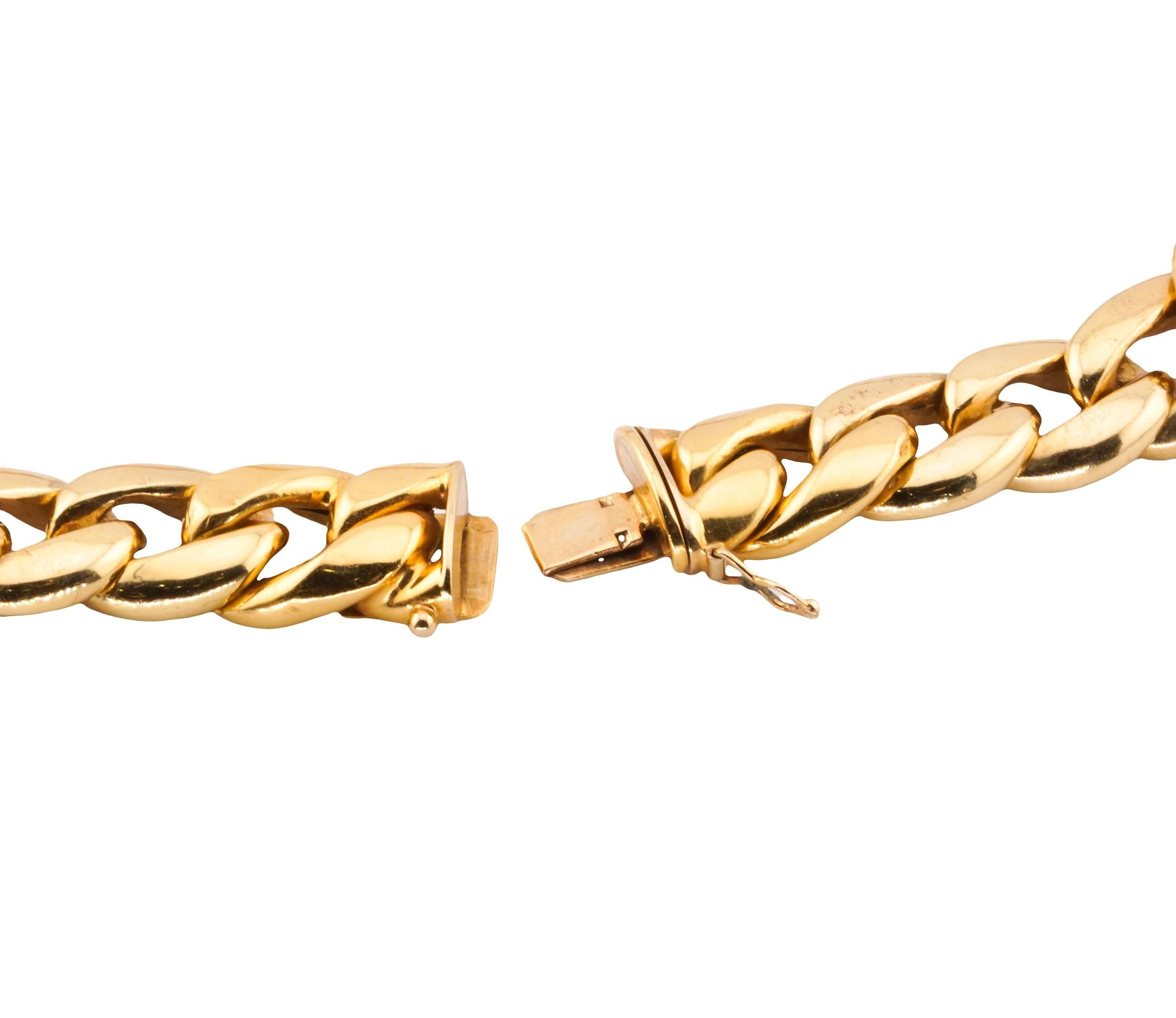 Verdi Gioielli 18k Gold Coin Diamond Cabochon Ruby Emerald Cuban Link Necklace