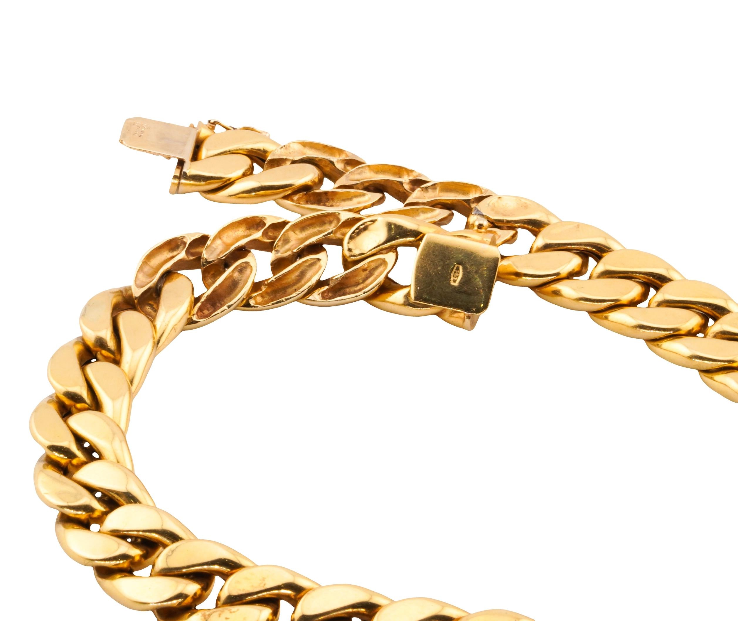 Verdi Gioielli 18k Gold Coin Diamond Cabochon Ruby Emerald Cuban Link Necklace