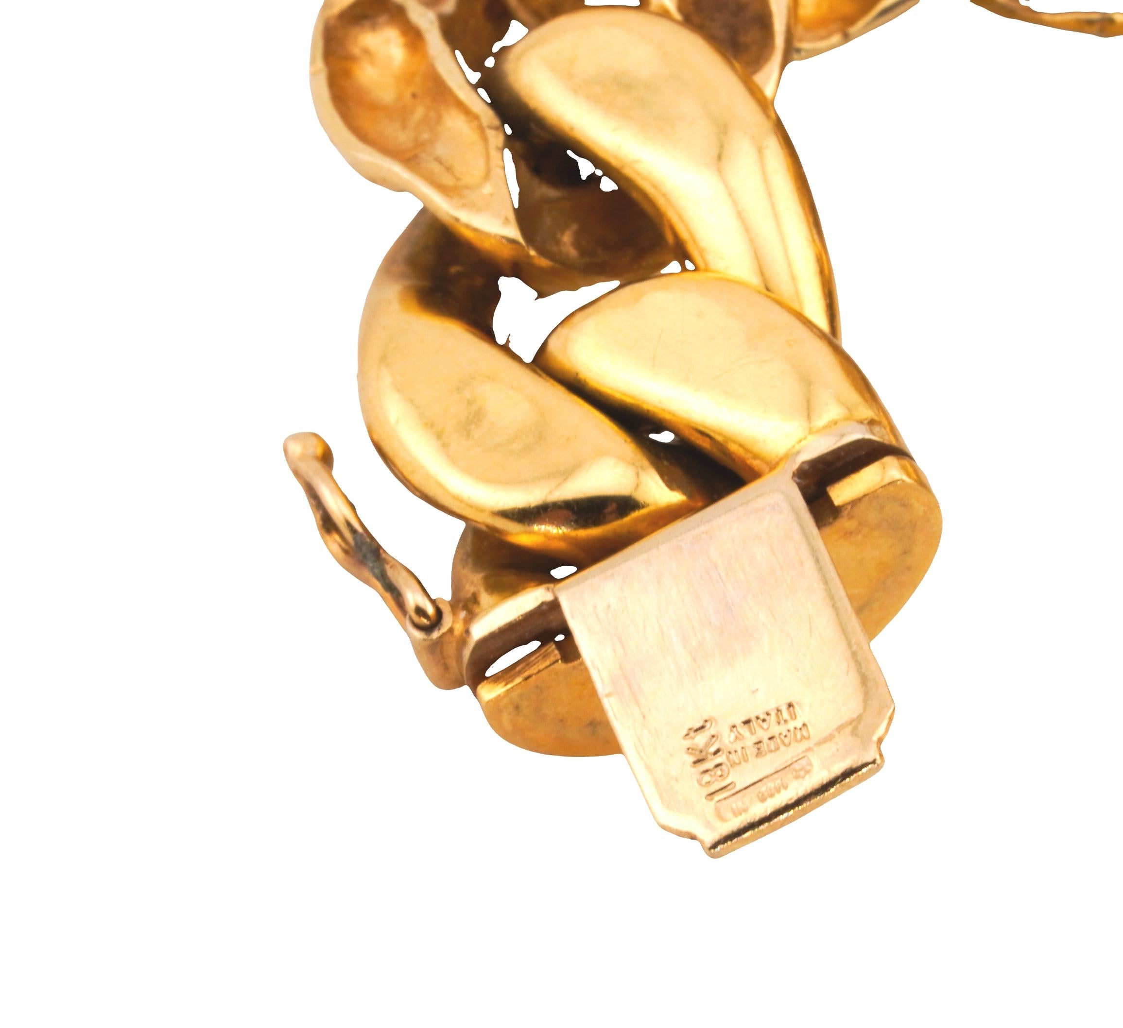 Verdi Gioielli 18k Gold Coin Diamond Cabochon Ruby Emerald Cuban Link Necklace