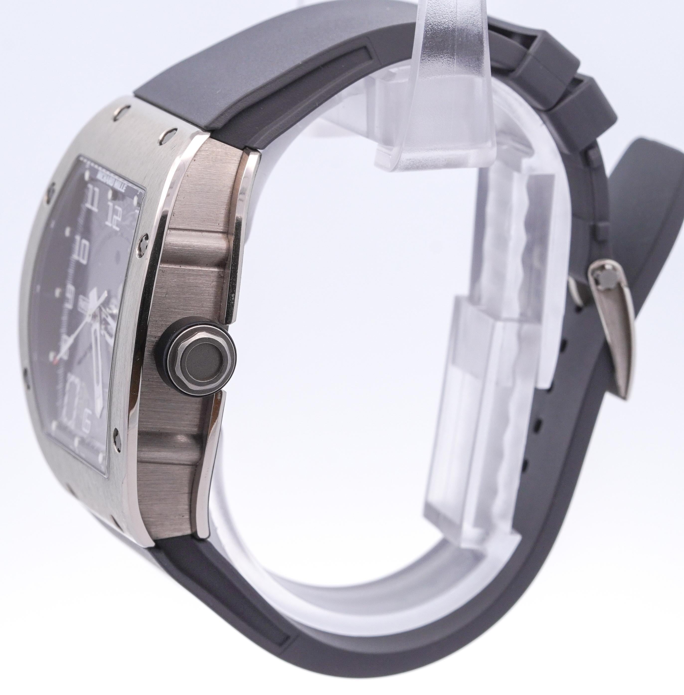 Richard Mille RM005 Automatic White Gold Skeleton Dial Gray Rubber Strap Watch