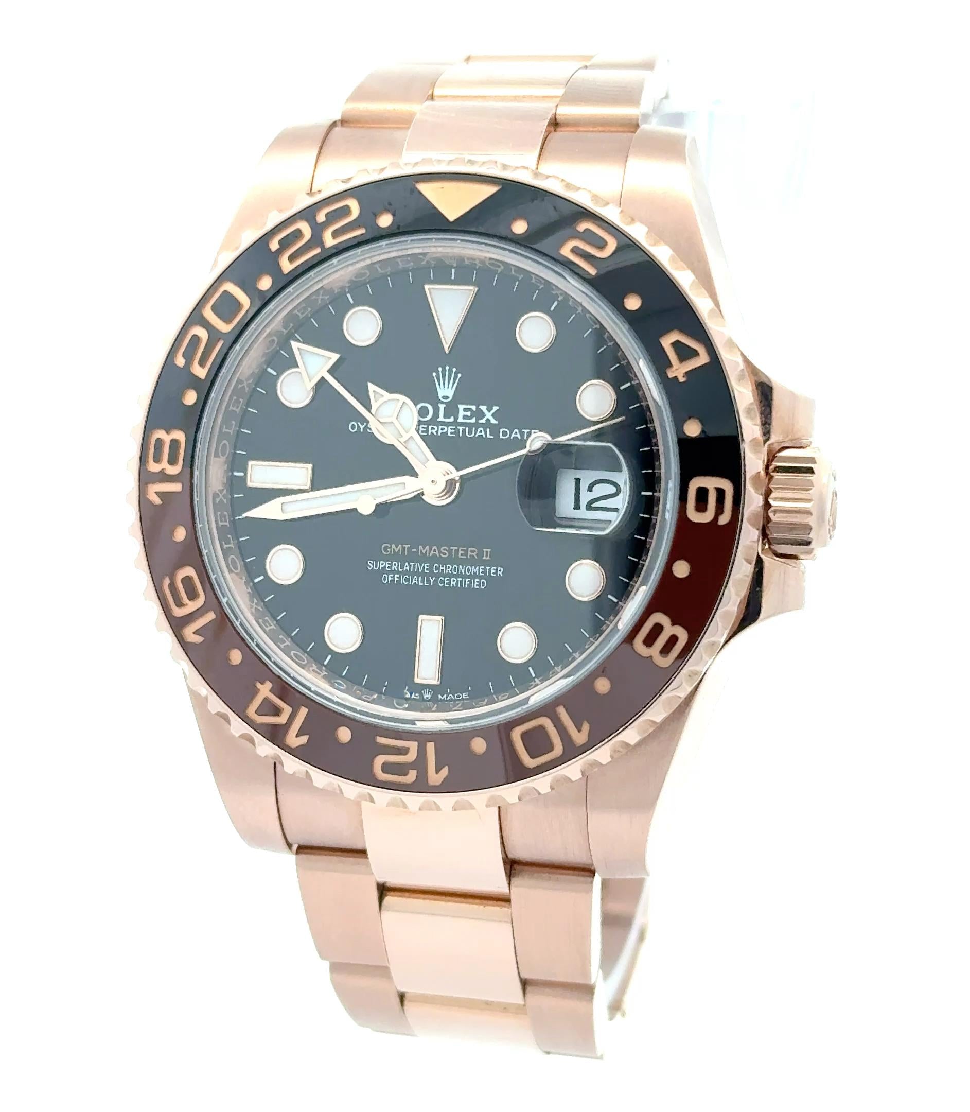 Rolex 2022 GMT-Master II 126715CHNR 18k Rose Gold 40mm Watch w/ Box and Card