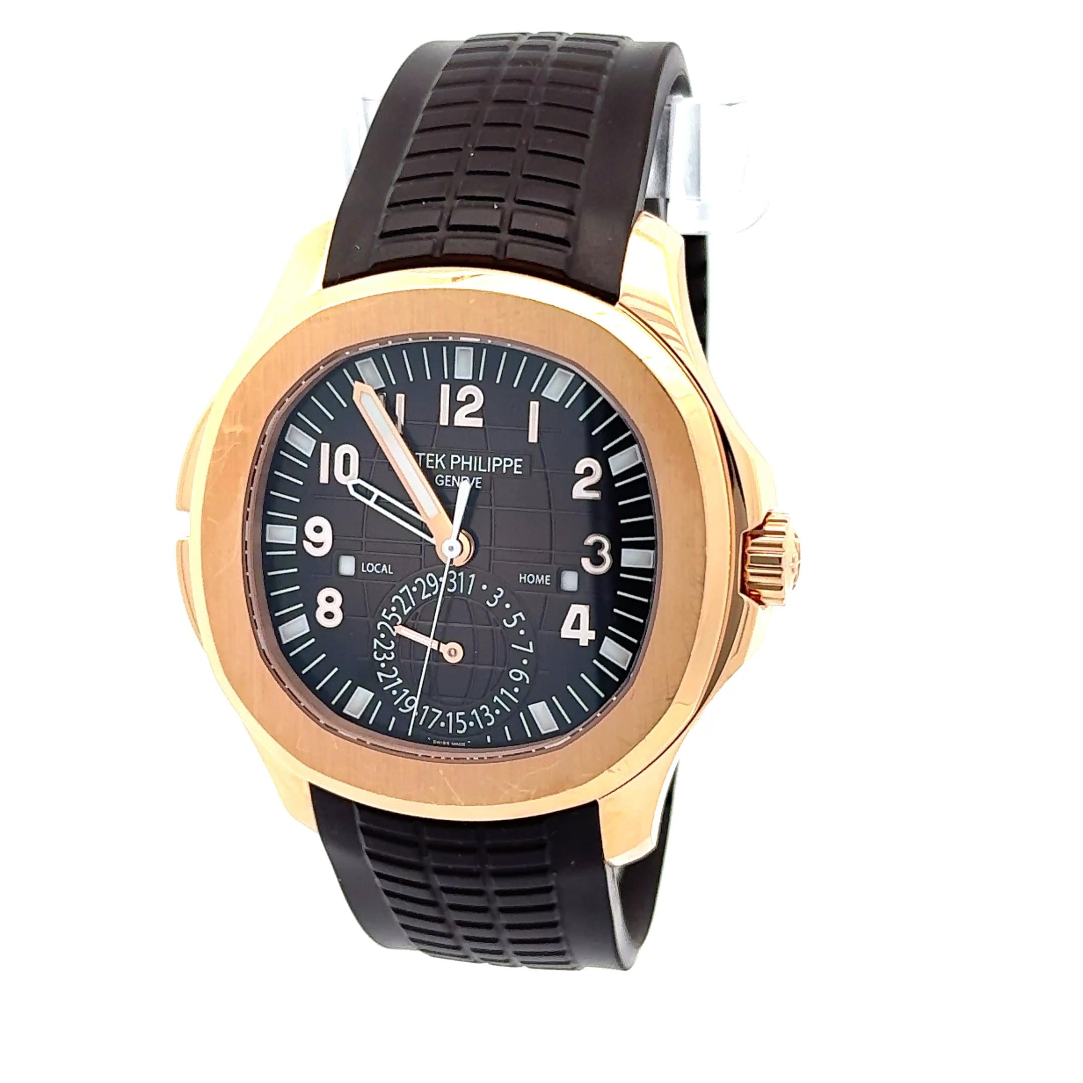 Patek Philippe 2019 Aquanaut 5164R-001 Travel Time 18k Watch w/ Box and Papers
