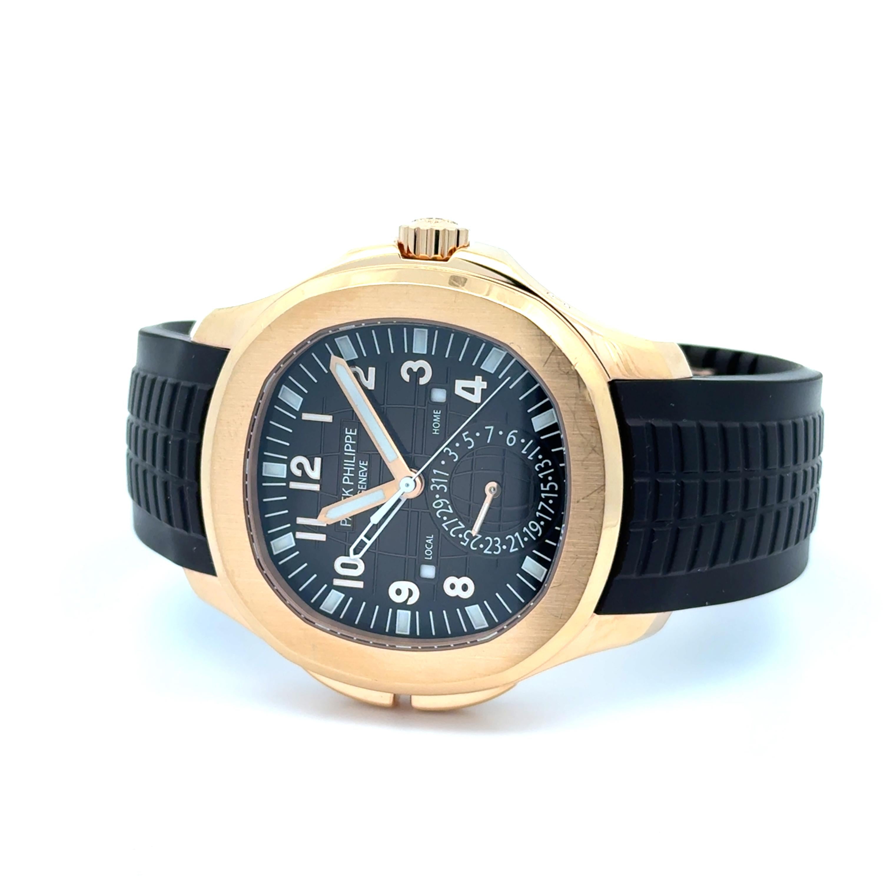 Patek Philippe 2019 Aquanaut 5164R-001 Travel Time 18k Watch w/ Box and Papers