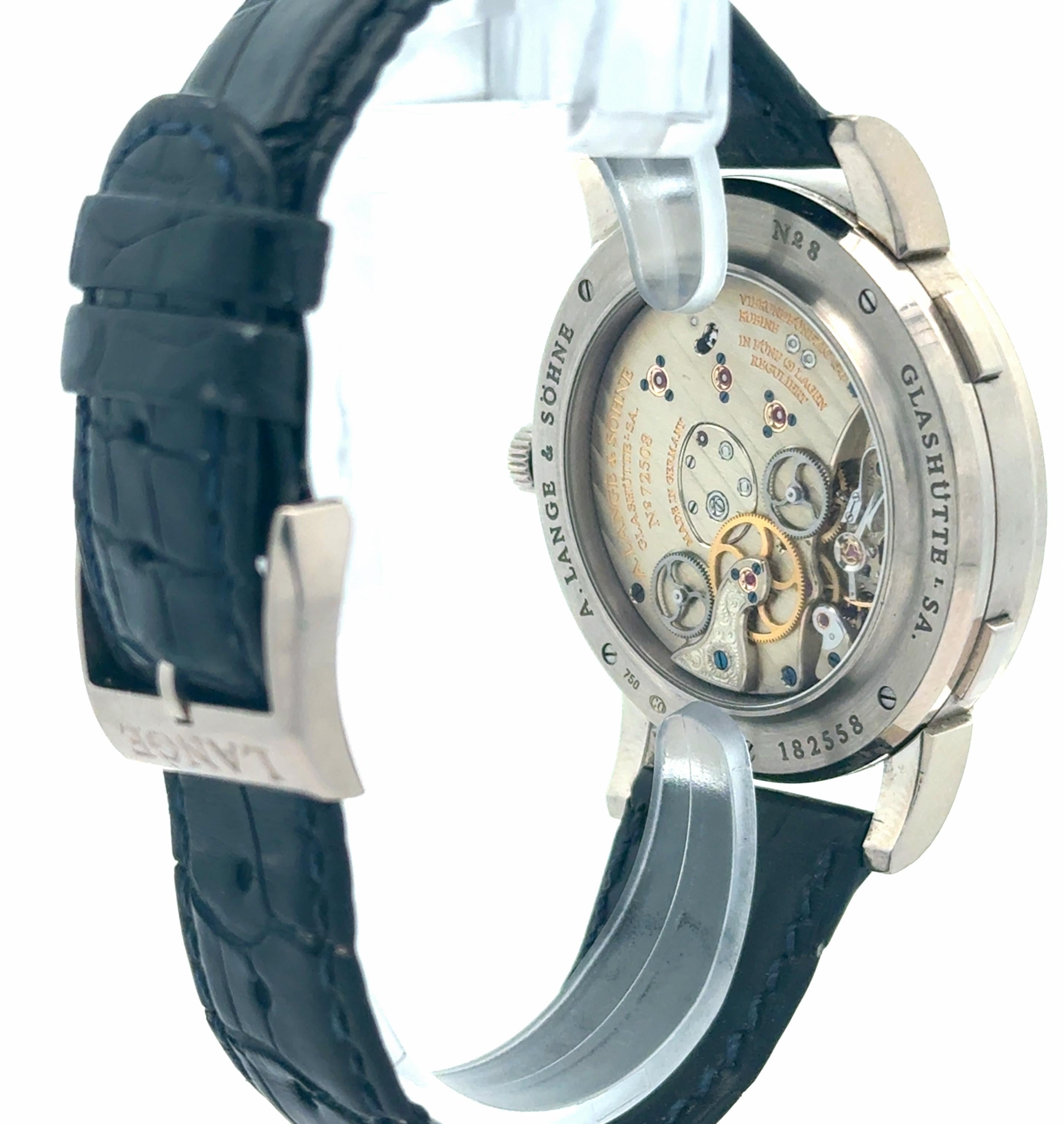 A. Lange & Sohne 2009 Lange 1 Time Zone 116.026 18k White Gold Watch w/ Booklets