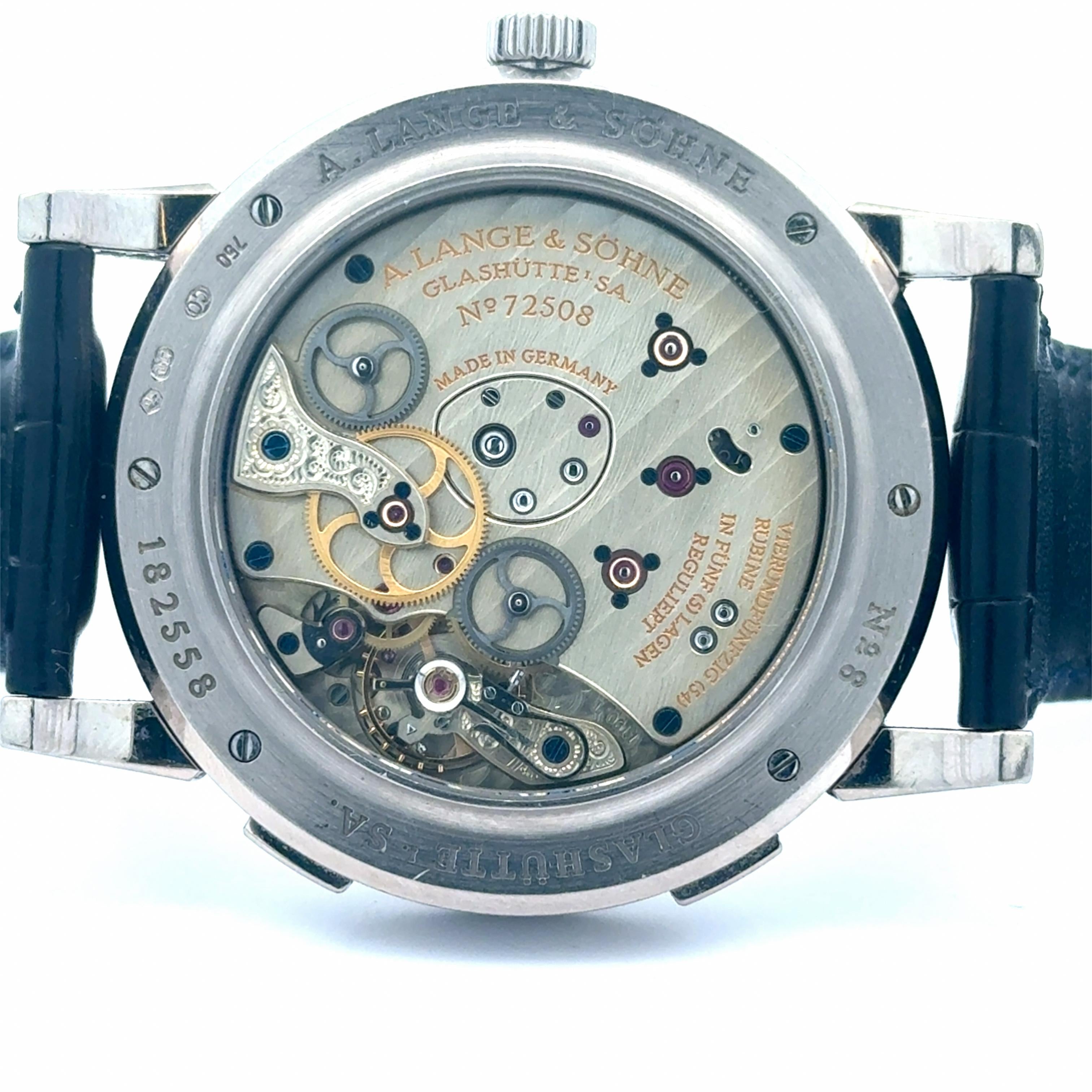 A. Lange & Sohne 2009 Lange 1 Time Zone 116.026 18k White Gold Watch w/ Booklets