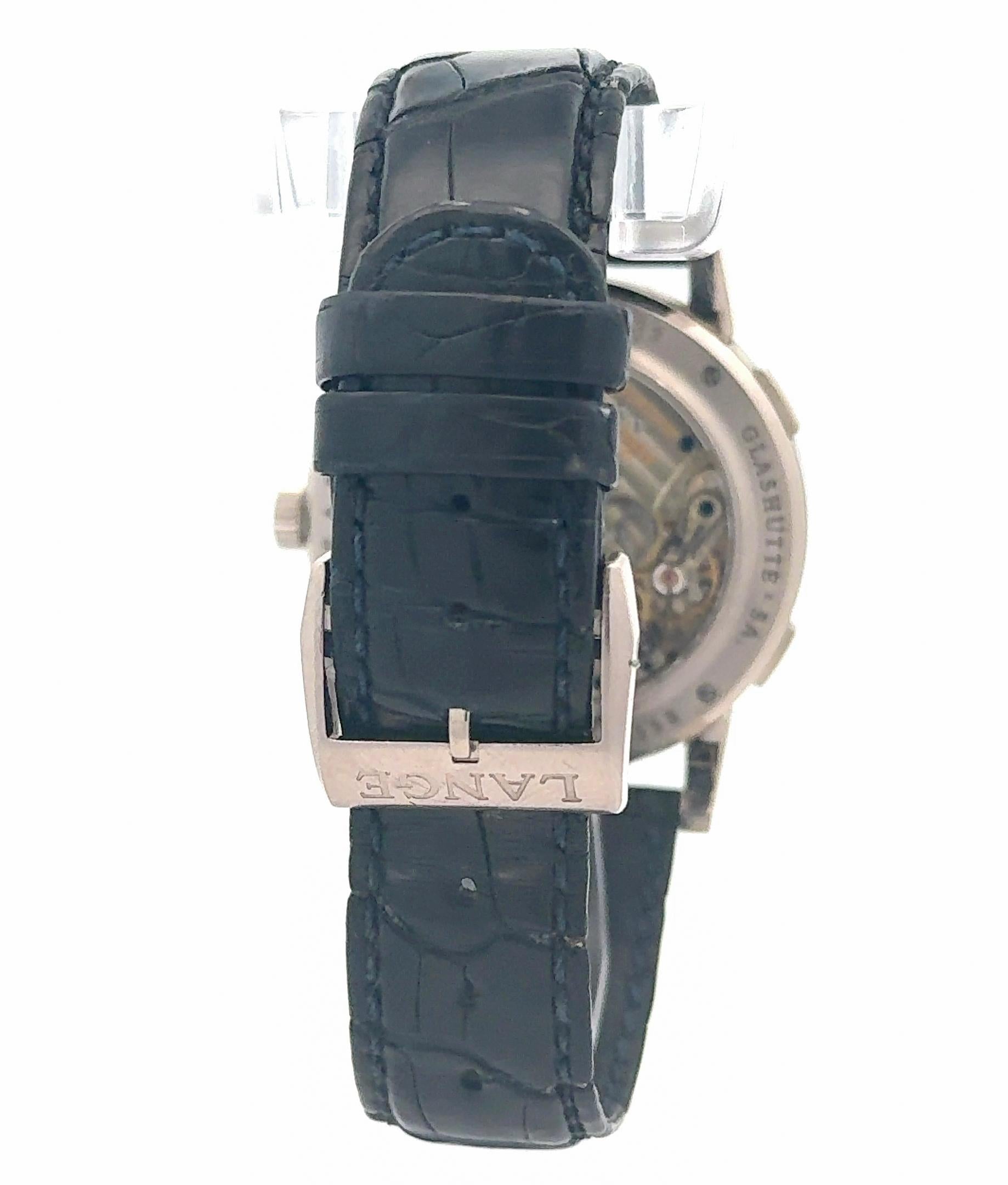 A. Lange & Sohne 2009 Lange 1 Time Zone 116.026 18k White Gold Watch w/ Booklets