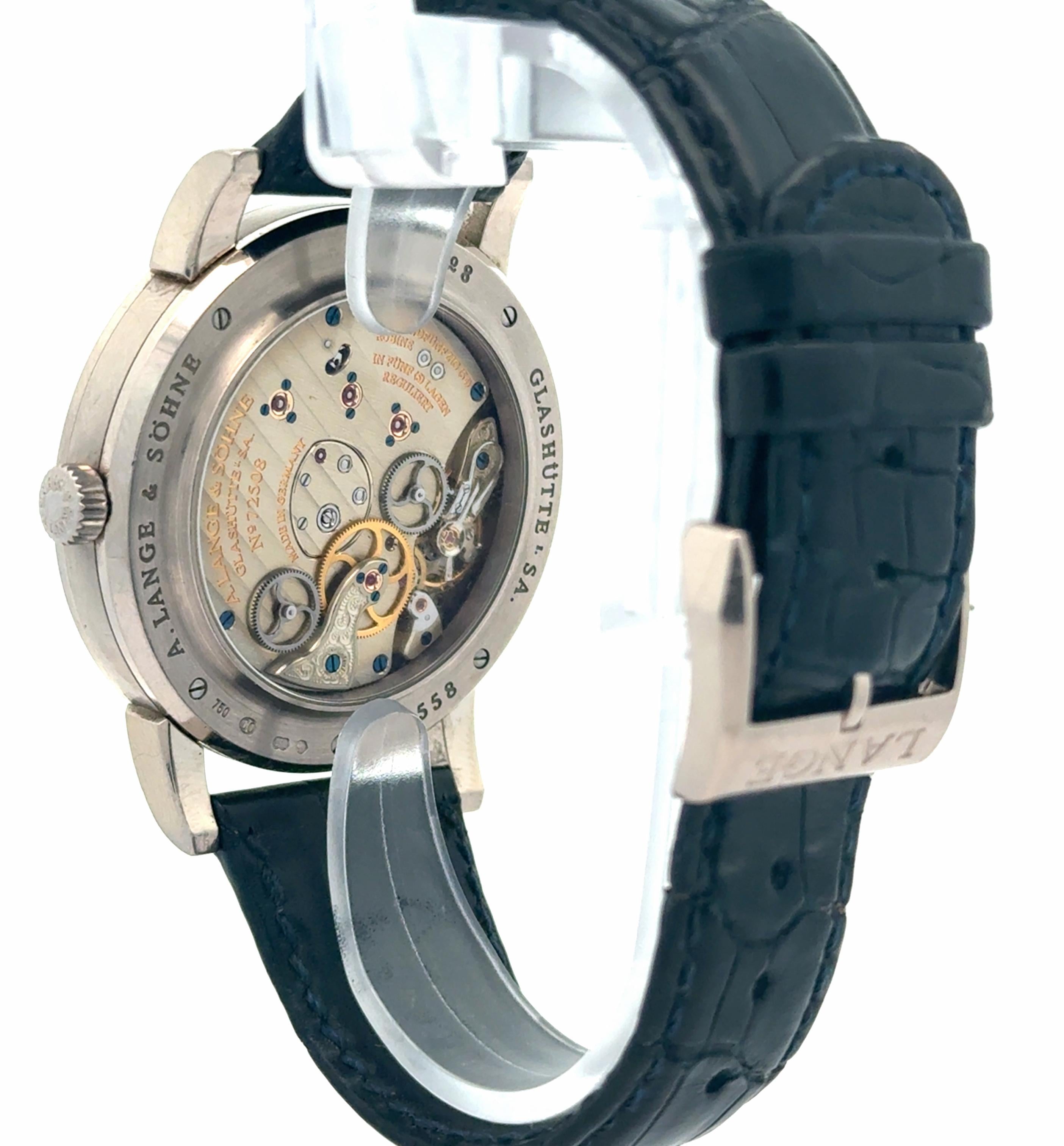 A. Lange & Sohne 2009 Lange 1 Time Zone 116.026 18k White Gold Watch w/ Booklets