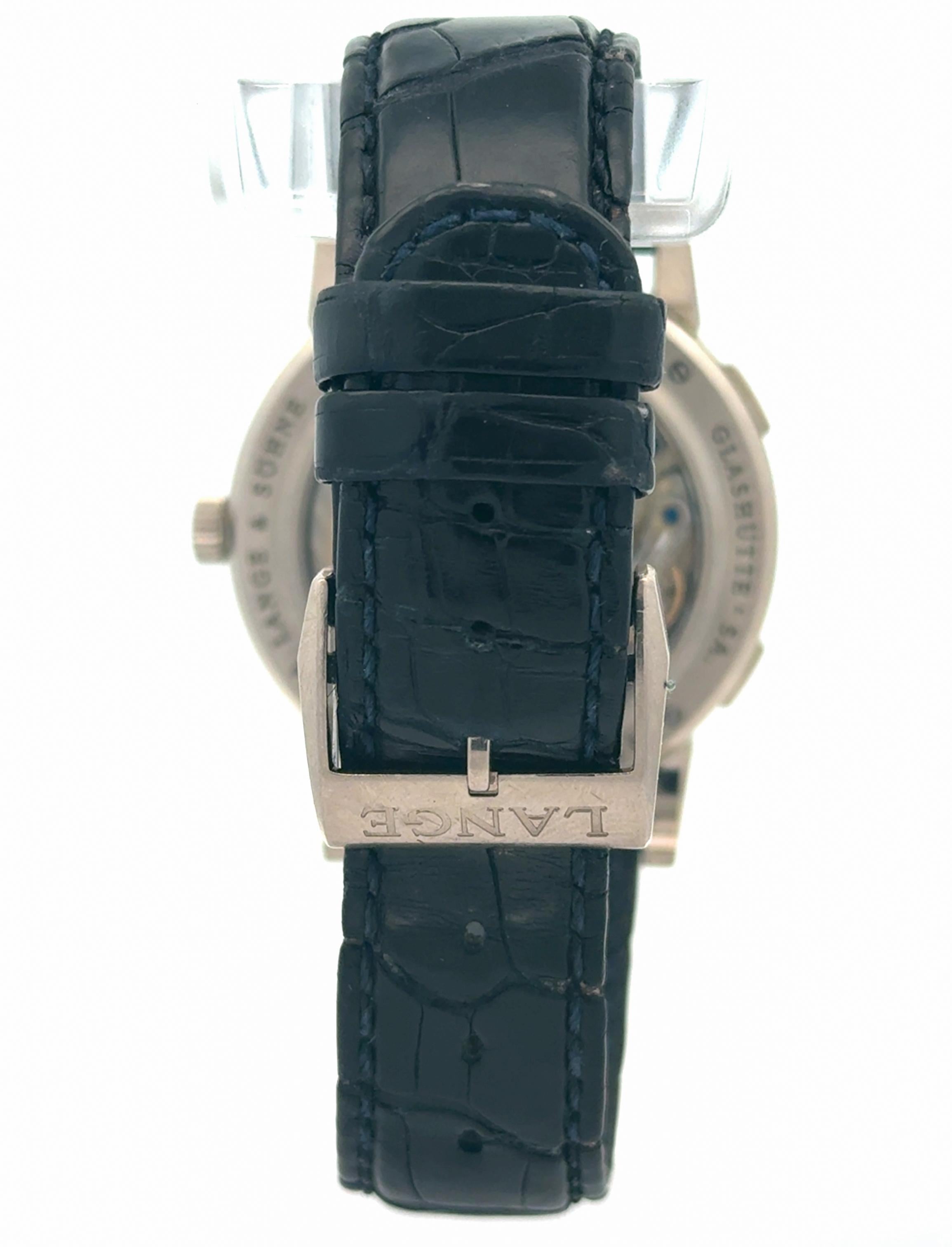 A. Lange & Sohne 2009 Lange 1 Time Zone 116.026 18k White Gold Watch w/ Booklets