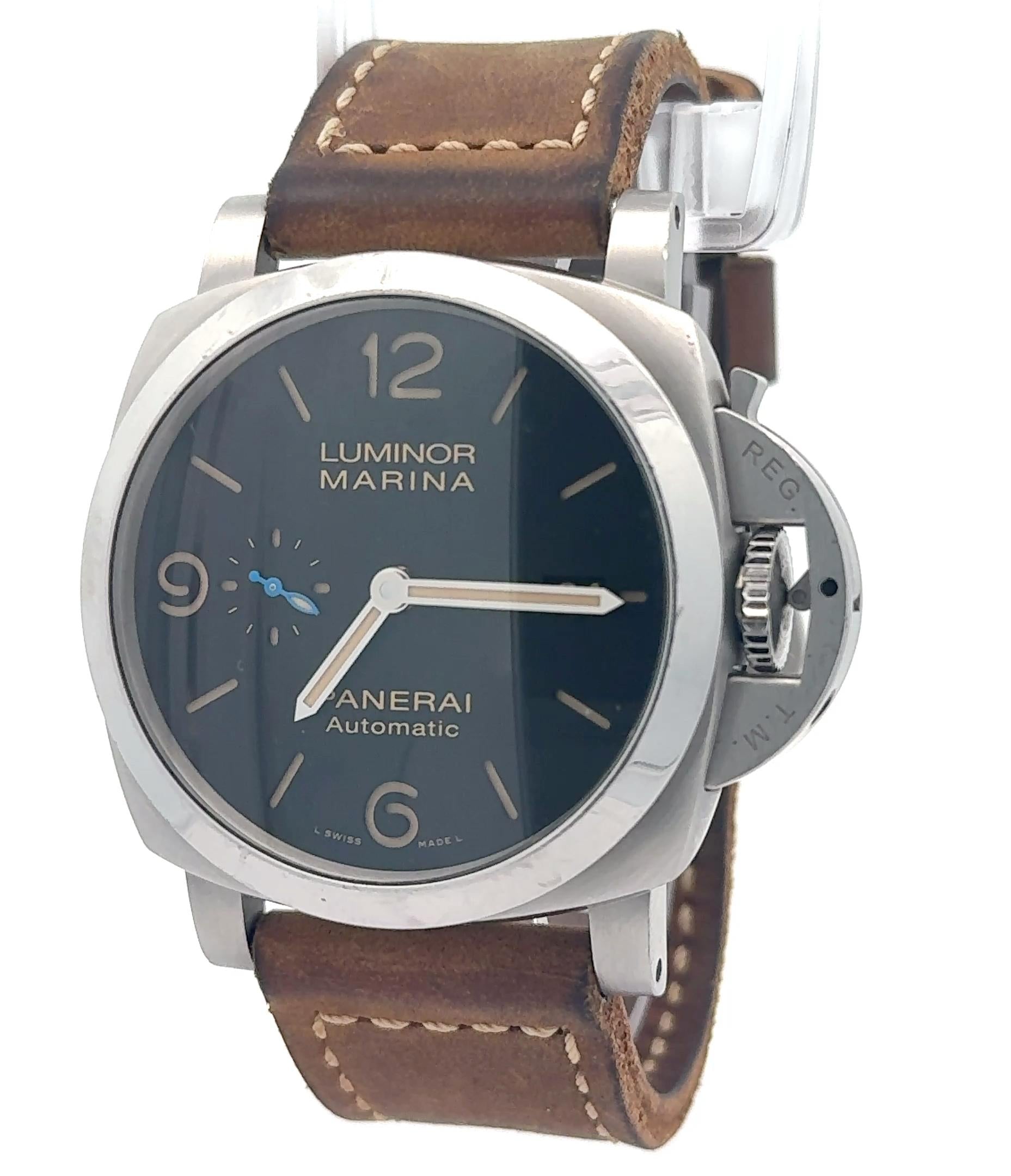 2018 Panerai OP7561313 Luminor Marina Stainless Watch w/ Box andCard