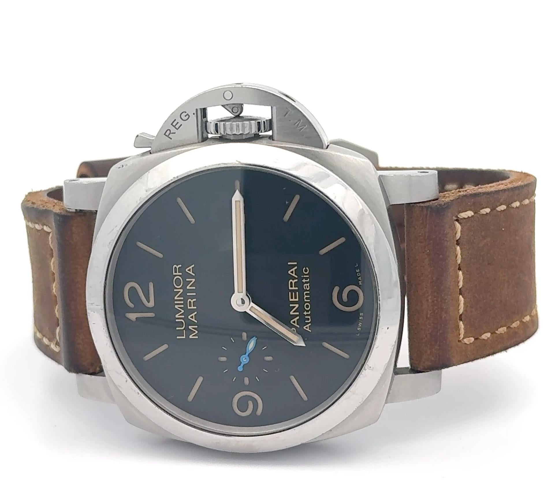 2018 Panerai OP7561313 Luminor Marina Stainless Watch w/ Box andCard