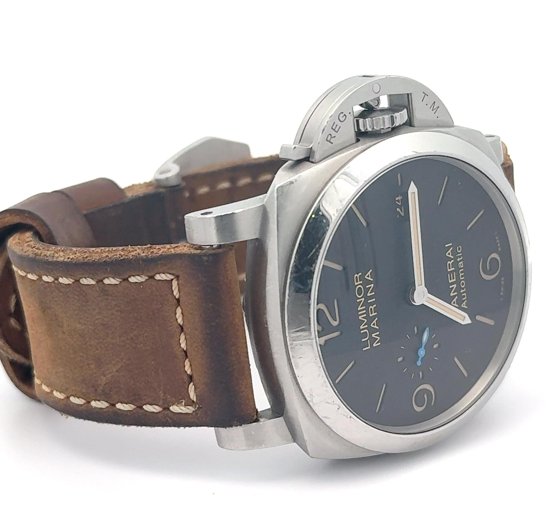 2018 Panerai OP7561313 Luminor Marina Stainless Watch w/ Box andCard