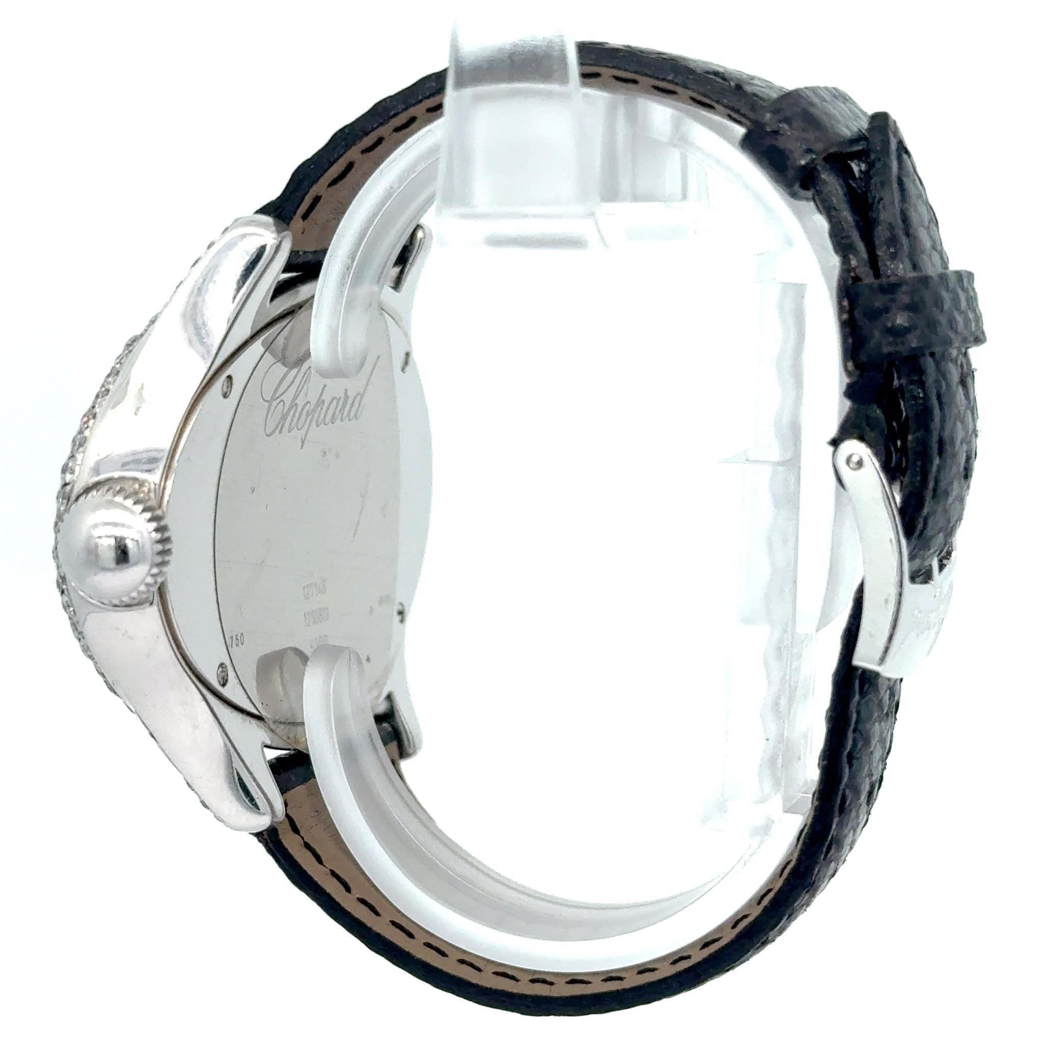 Chopard 18k White Gold and Diamond Montres Dame Cat Eye Ladies Wrist Watch