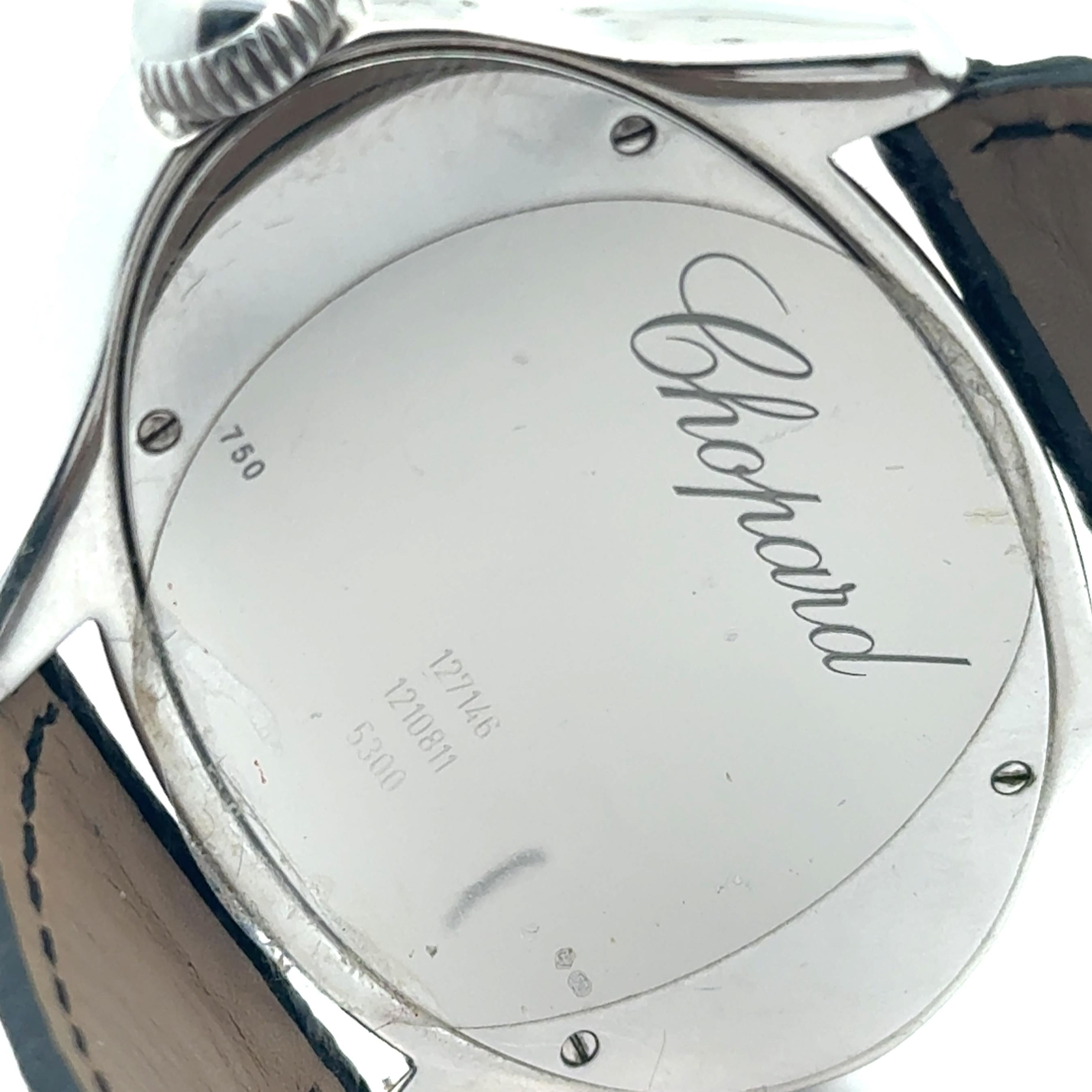 Chopard 18k White Gold and Diamond Montres Dame Cat Eye Ladies Wrist Watch