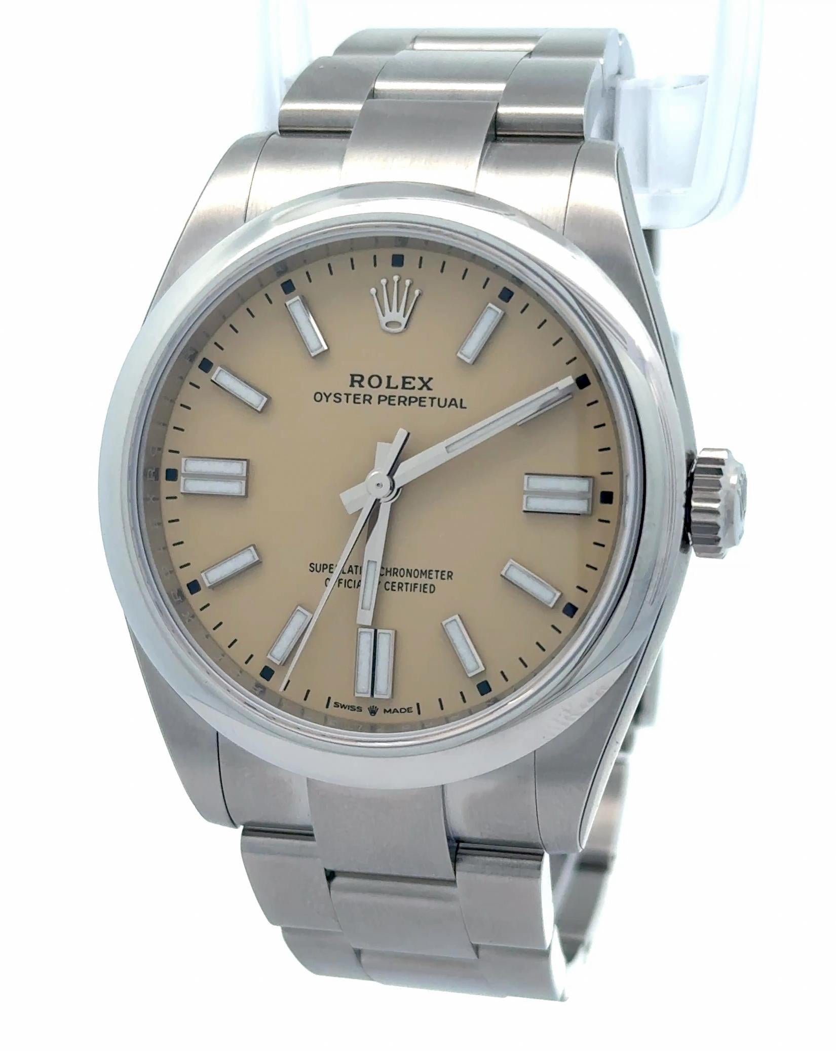 Rolex 2025 Oyster Perpetual 41mm 134300 Beige Dial Stainless Watch w/ Full Set