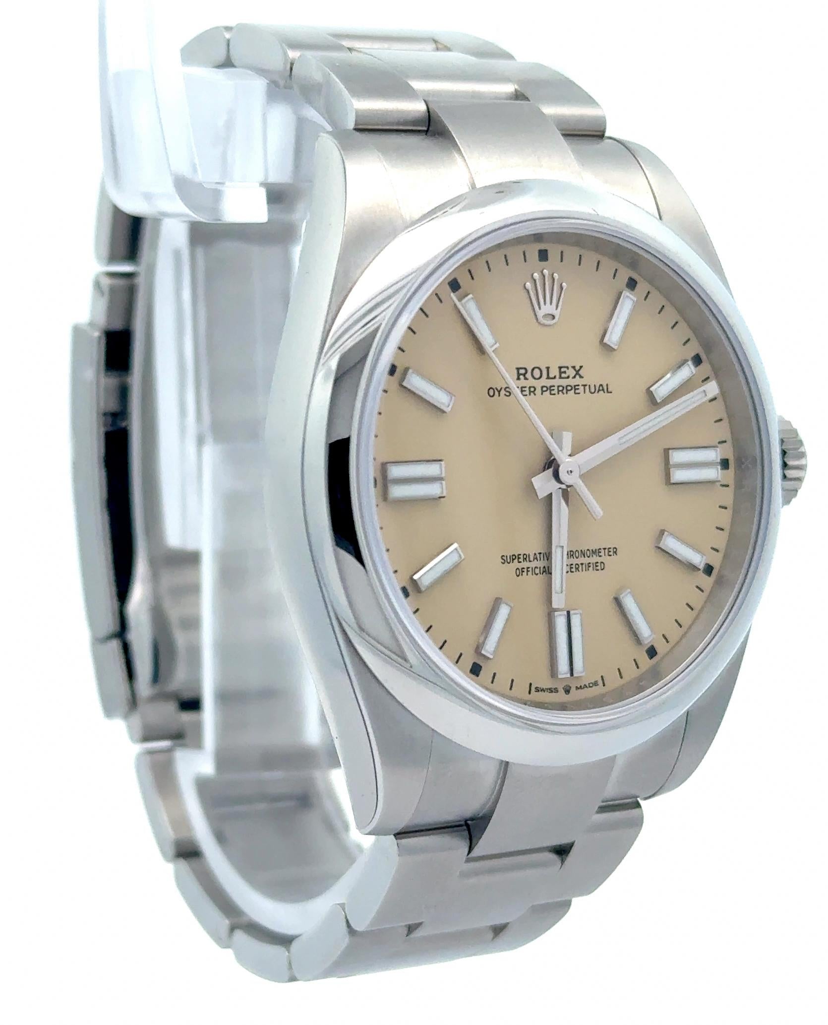 Rolex 2025 Oyster Perpetual 41mm 134300 Beige Dial Stainless Watch w/ Full Set