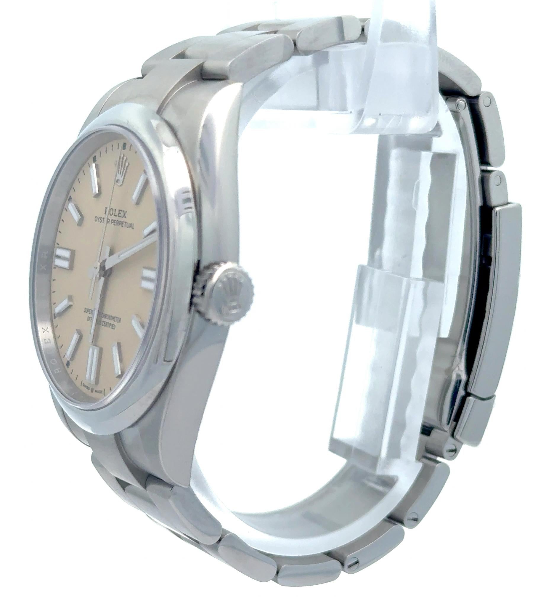 Rolex 2025 Oyster Perpetual 41mm 134300 Beige Dial Stainless Watch w/ Full Set