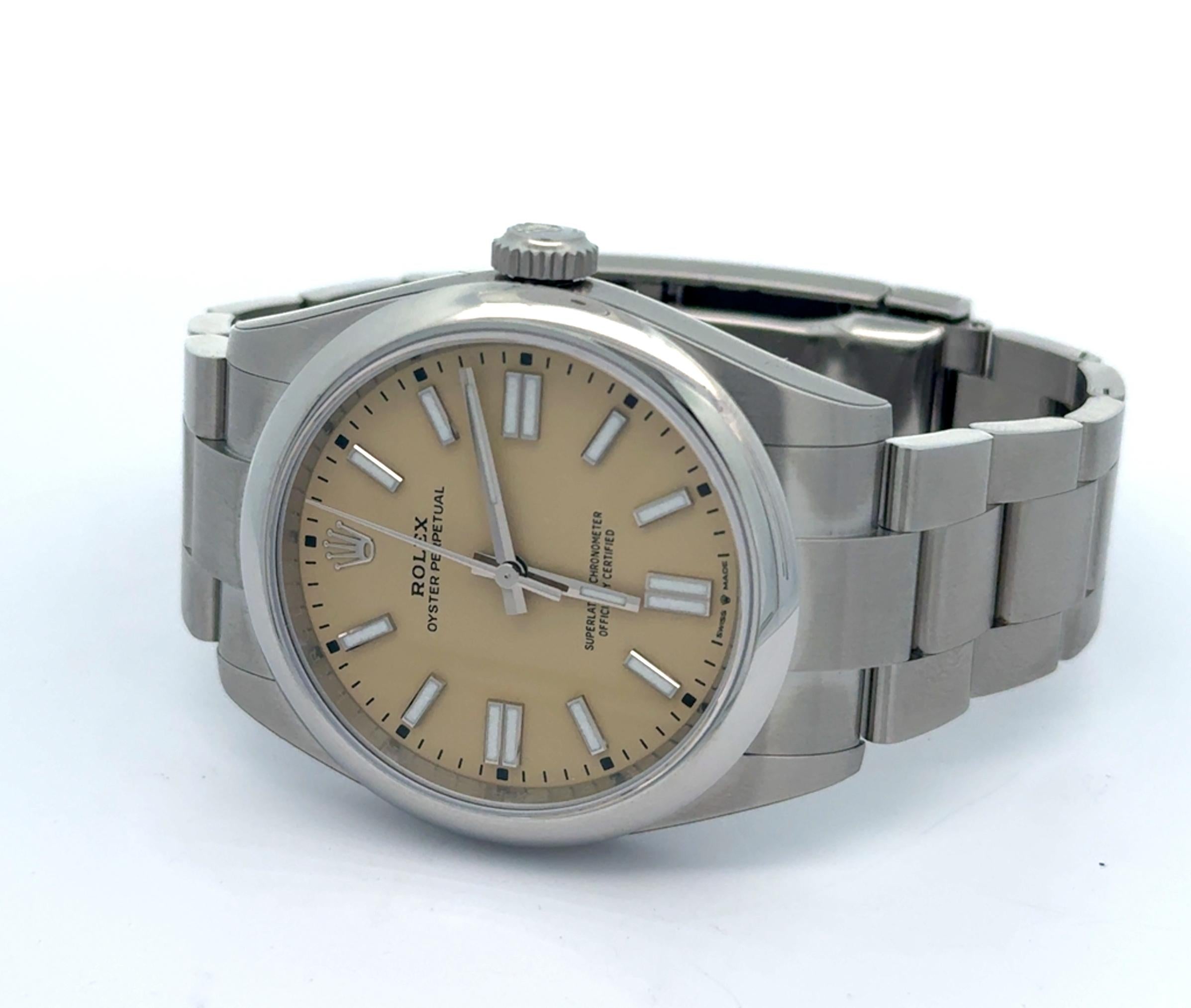 Rolex 2025 Oyster Perpetual 41mm 134300 Beige Dial Stainless Watch w/ Full Set