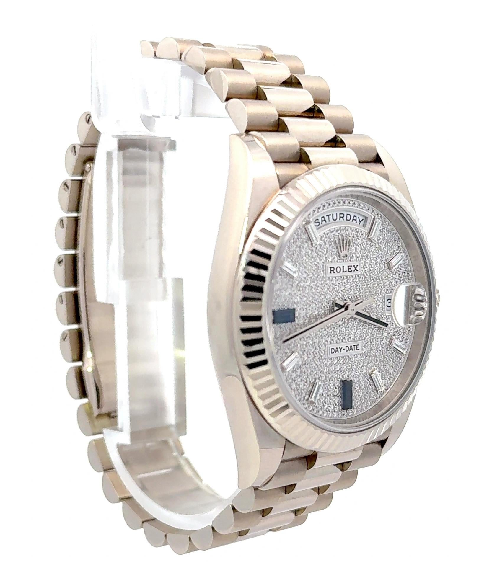 Rolex 2021 Day-Date 40mm M228239-0049 Diamond Dial Sapphire Indices Watch