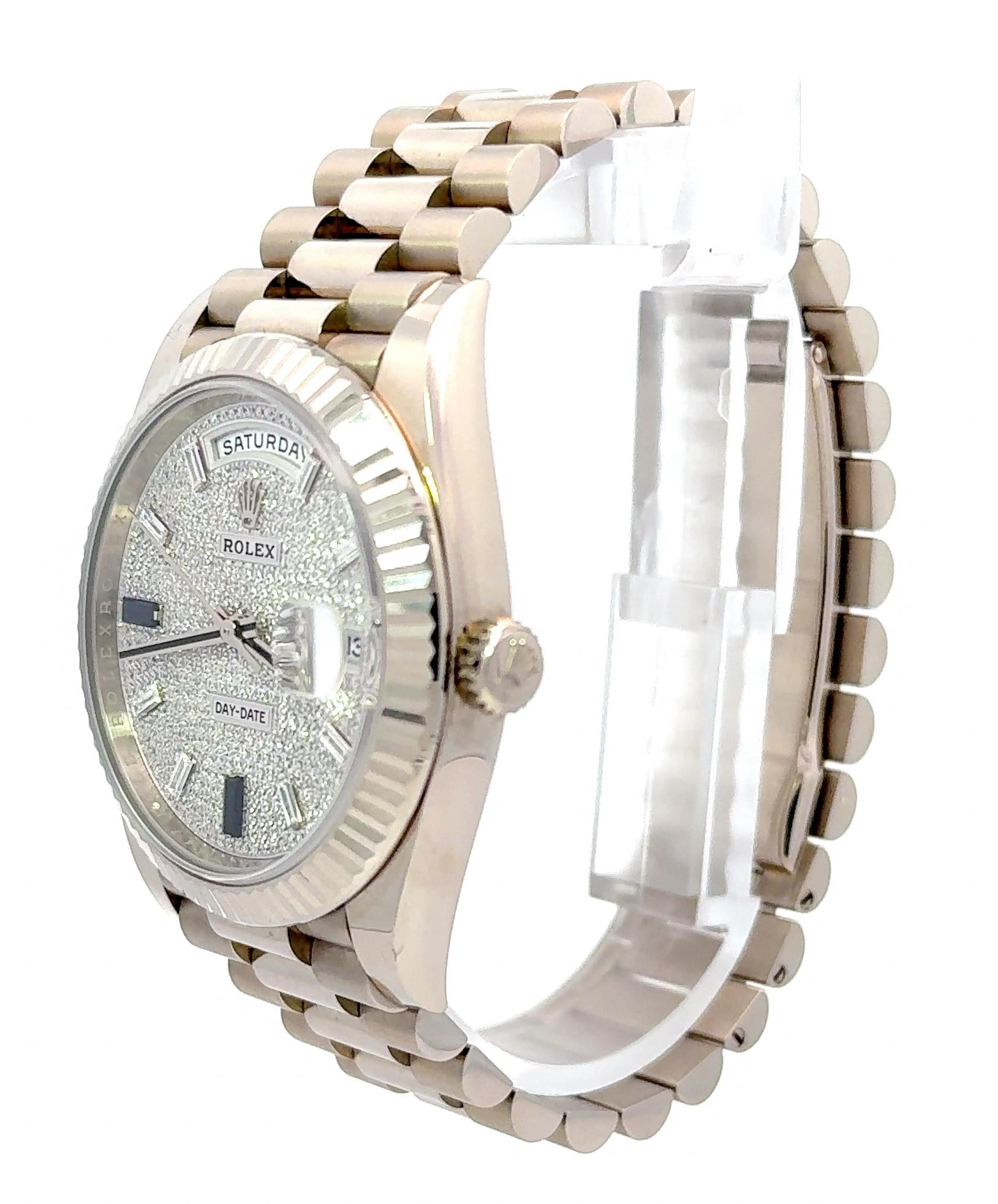 Rolex 2021 Day-Date 40mm M228239-0049 Diamond Dial Sapphire Indices Watch