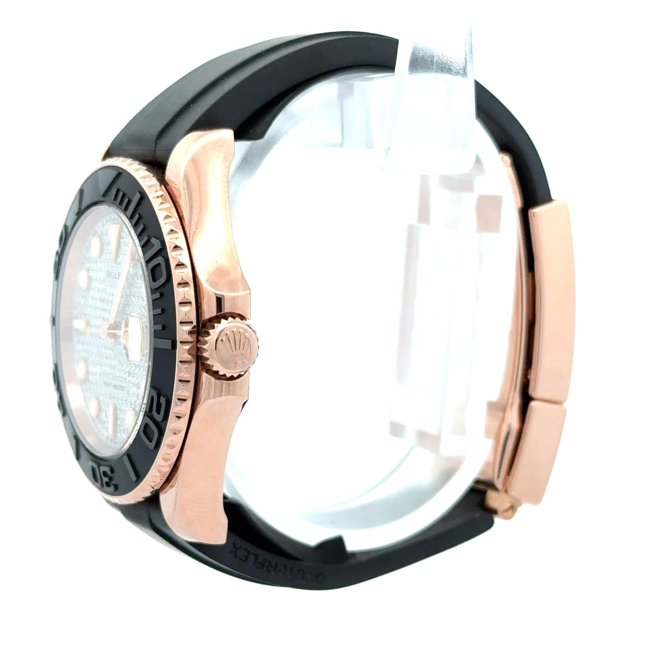 Rolex 2021 Yacht-Master 126655 Diamond Pave 37mm Gold Watch w/ Box and Papers