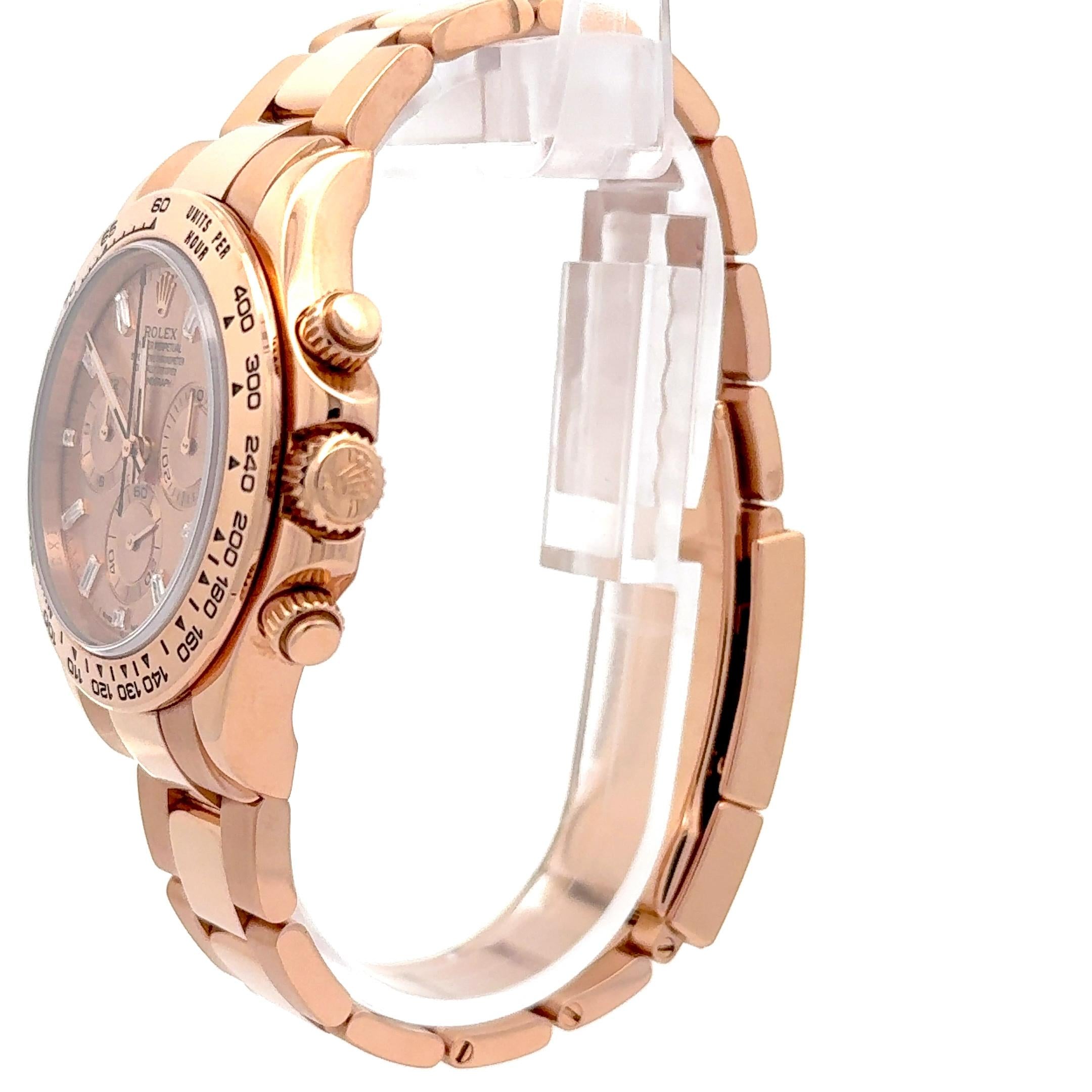 Rolex 2020 Daytona 116505 Rose Gold Diamond Indices Watch w/ Box and Papers