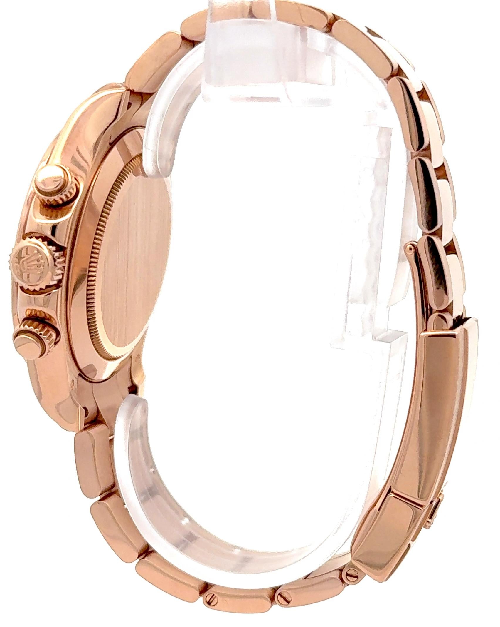 Rolex 2020 Daytona 116505 Rose Gold Diamond Indices Watch w/ Box and Papers