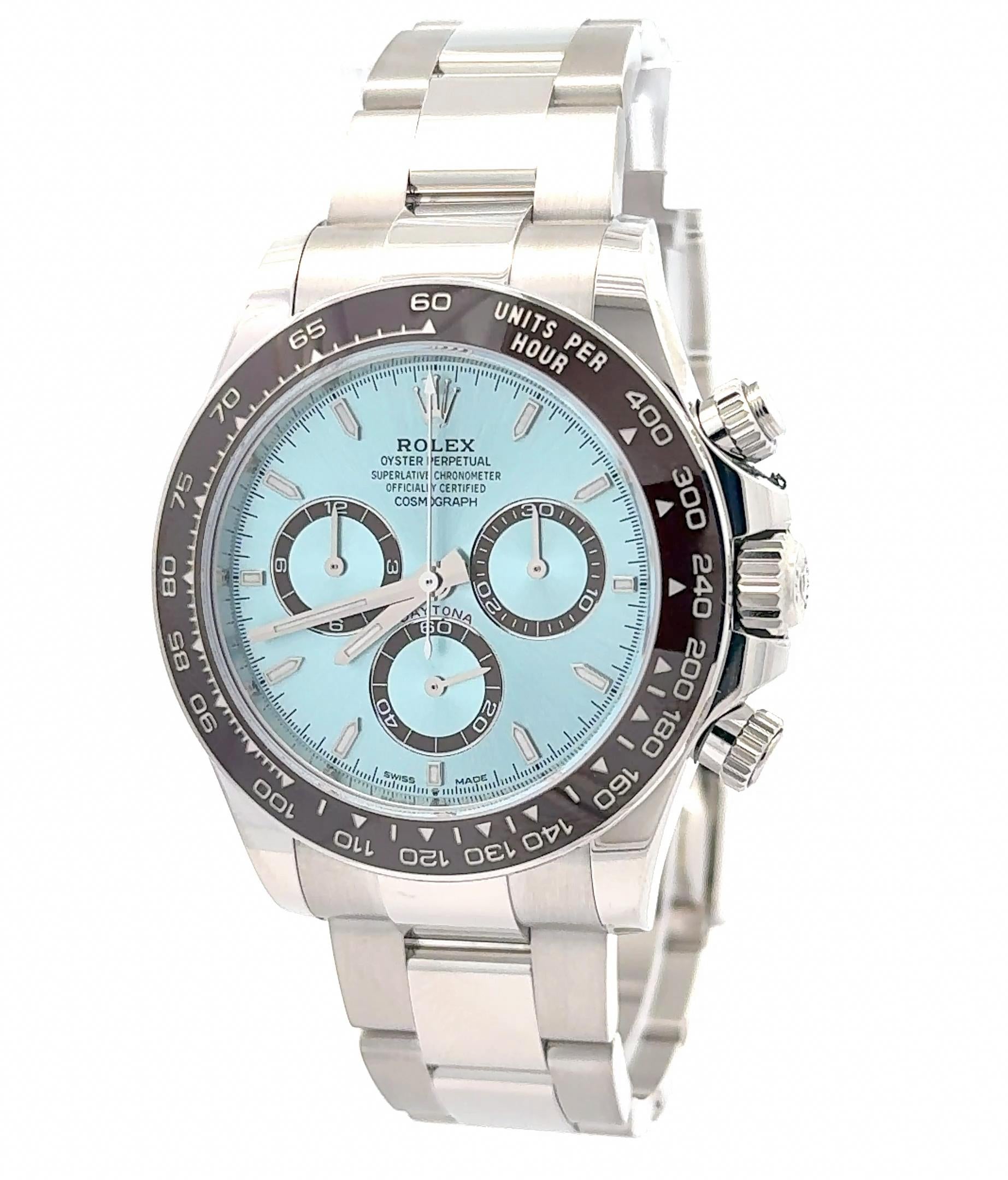 Rolex Daytona 2024 Ref 126506 Platinum Ice Dial Exhibition Back Watch
