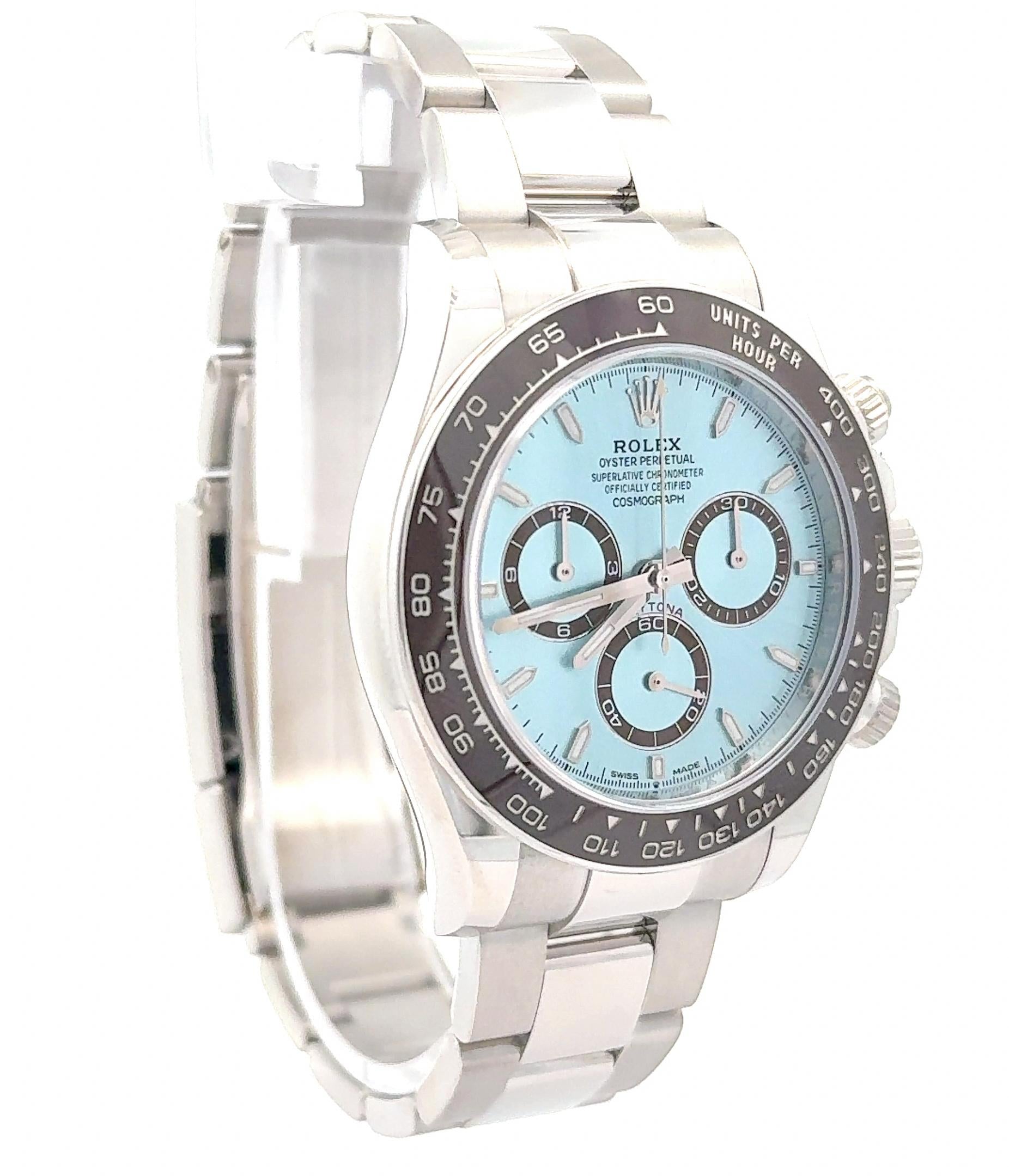 Rolex Daytona 2024 Ref 126506 Platinum Ice Dial Exhibition Back Watch