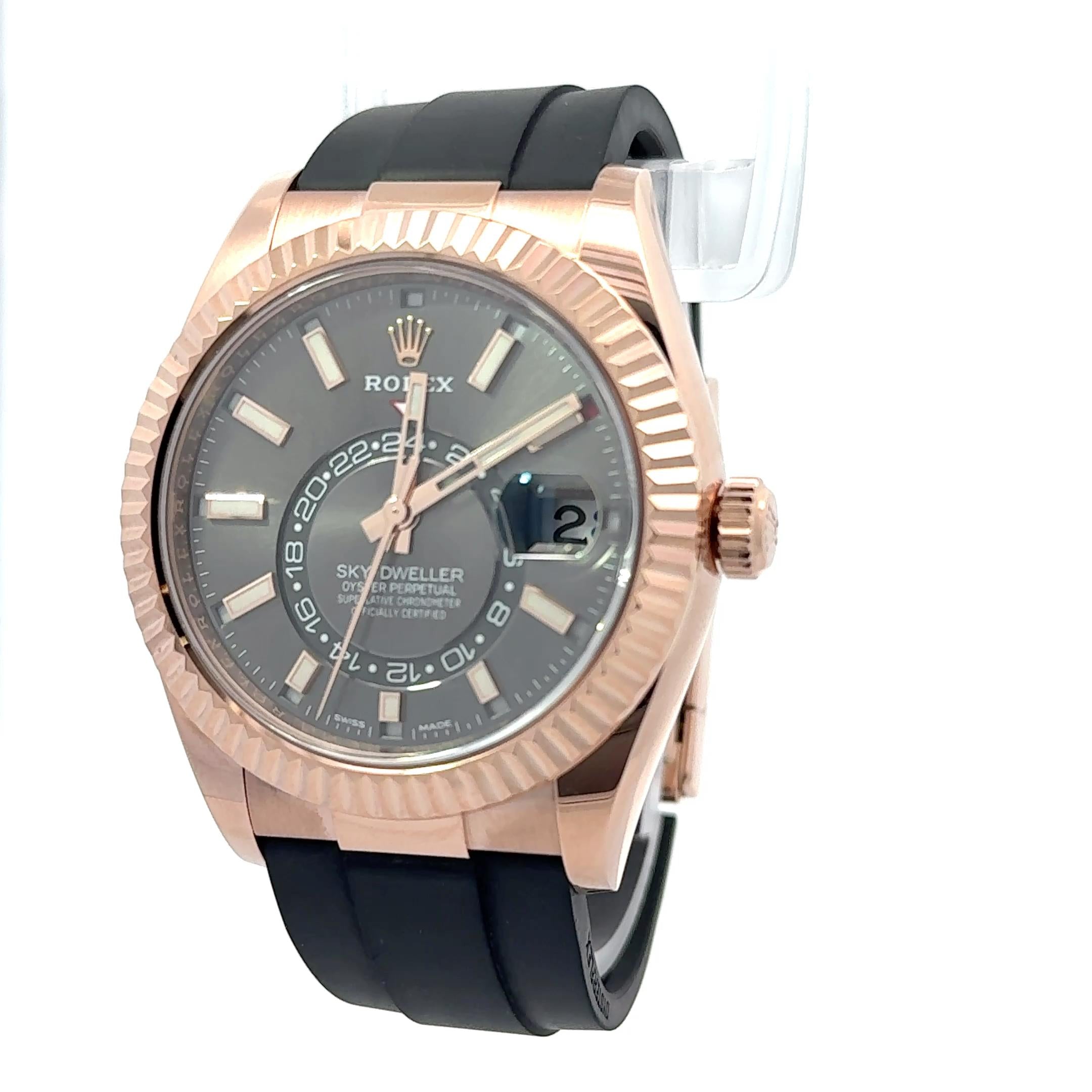 Rolex Sky-Dweller 326235 Rose Gold Oysterflex Watch