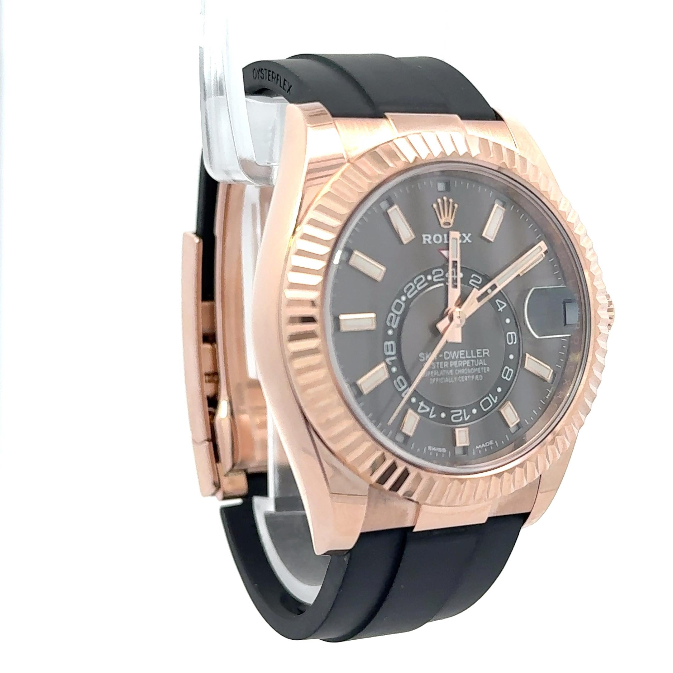 Rolex Sky-Dweller 326235 Rose Gold Oysterflex Watch