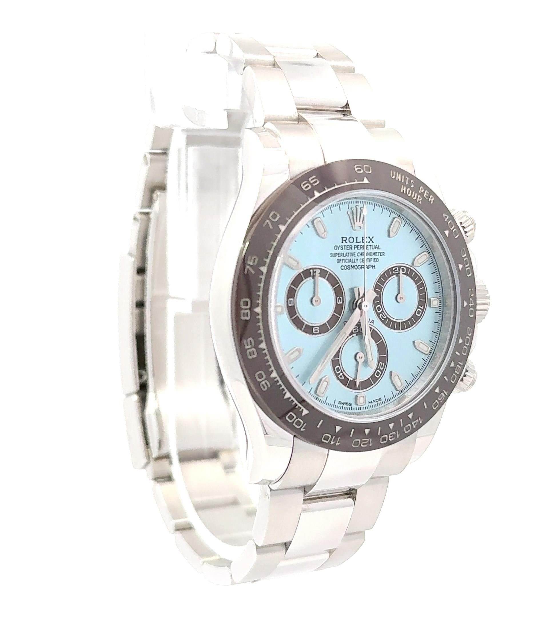 Rolex 2021 Daytona Model 116506 Platinum Ice Dial Watch w/ Box and Papers