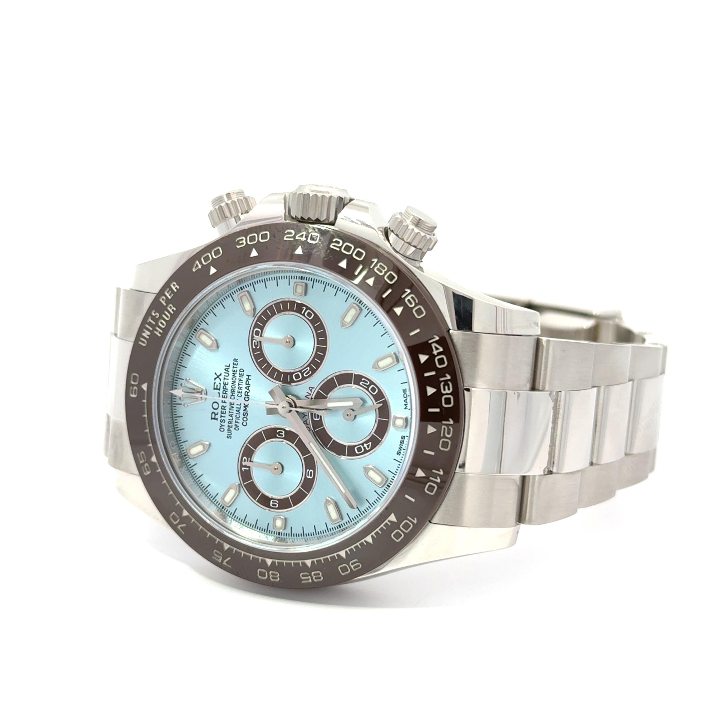 Rolex 2021 Daytona Model 116506 Platinum Ice Dial Watch w/ Box and Papers