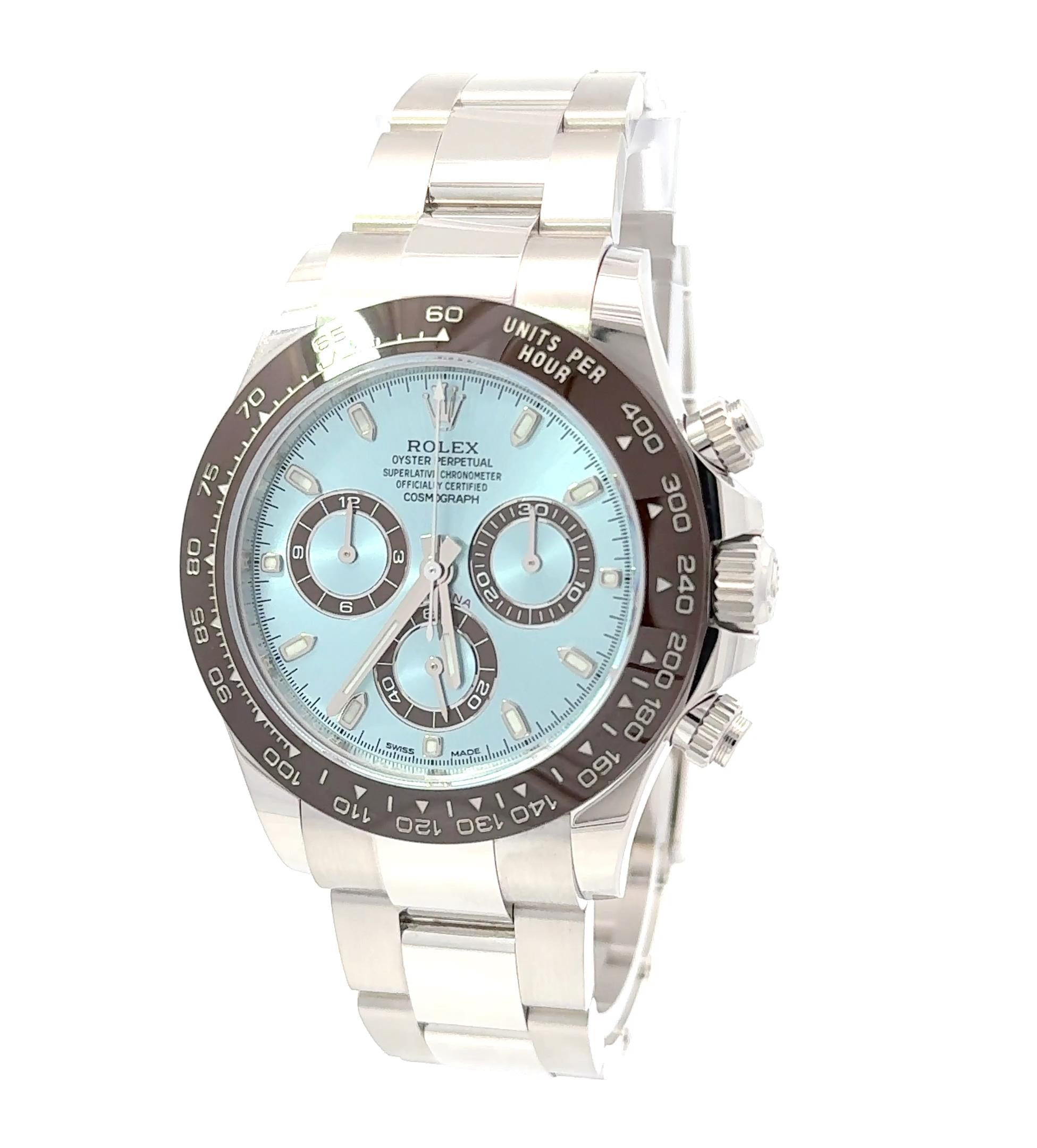 Rolex 2021 Daytona Model 116506 Platinum Ice Dial Watch w/ Box and Papers