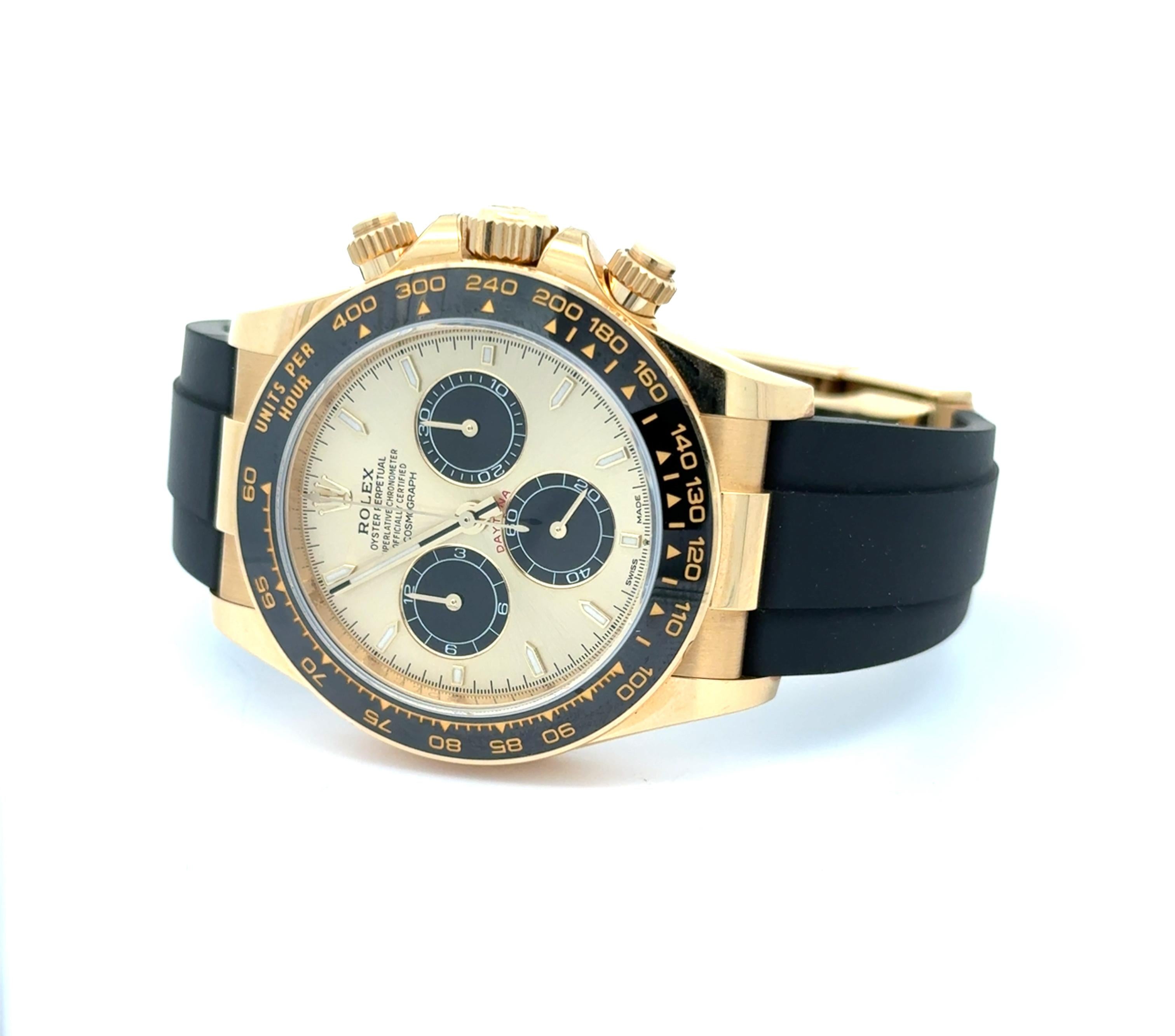 Rolex 2023 Daytona 126518LN Yellow Gold 40mm Oysterflex Watch w/ CARD ONLY